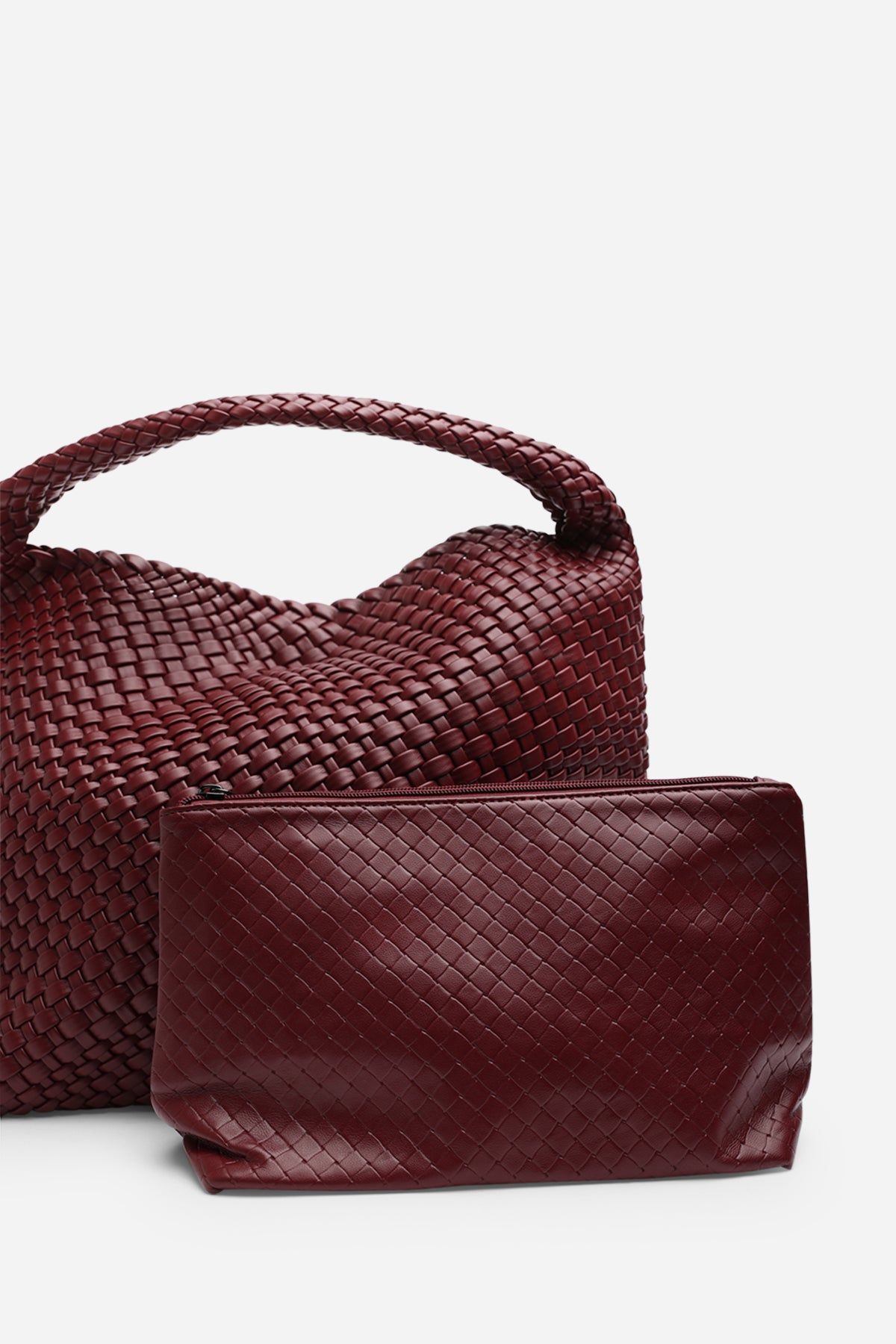 Where's That From 'Stone' Weave Detail Faux Leather Shoulder Bag image 5