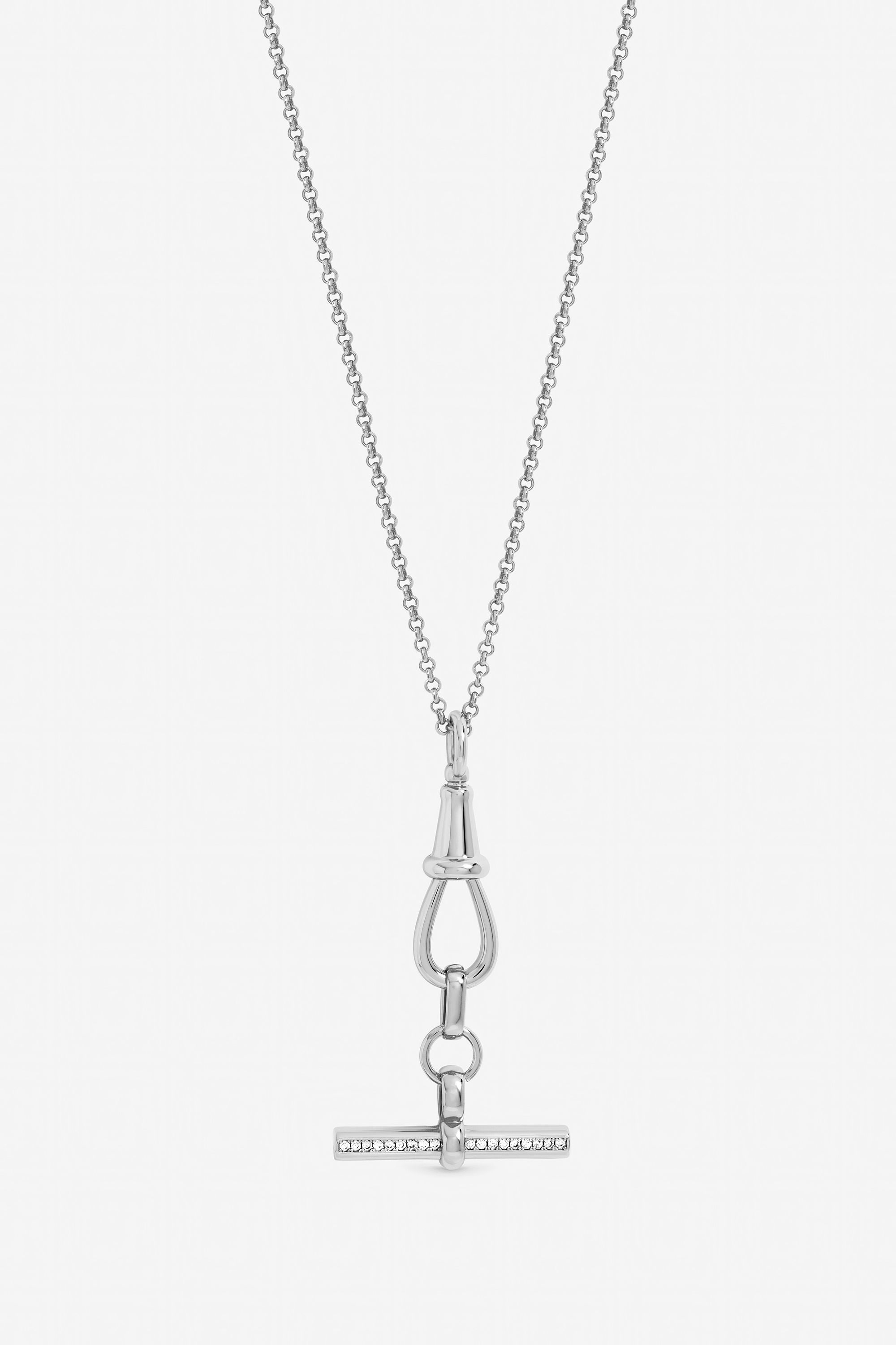 Jon Richard Silver Plated Pave T Bar Necklace image 1