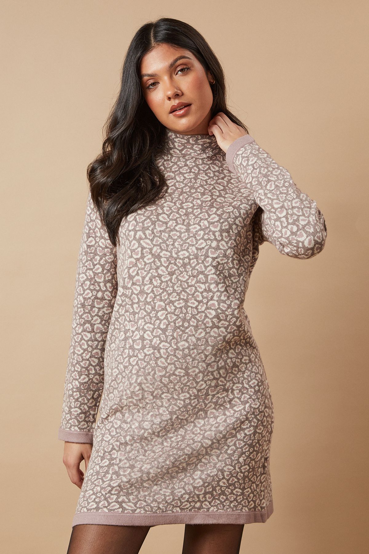 Oasis Leopard Print Mini Dress Multi image 1