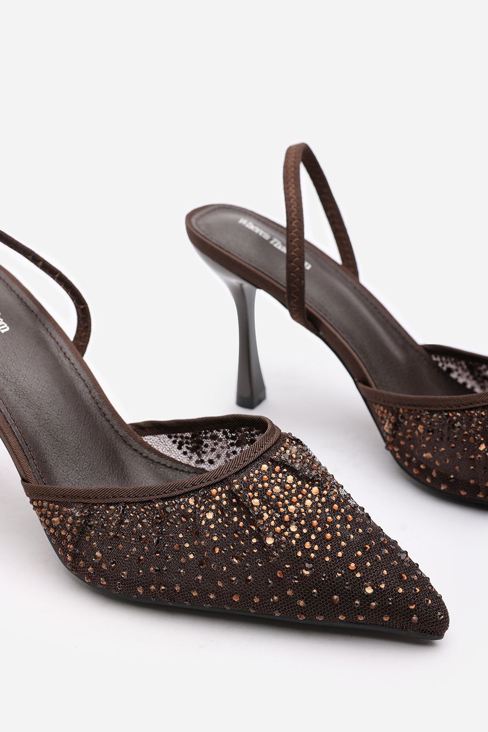 Where's That From 'California' Diamante Mesh Pointed Toe Sling Back Heel image 6
