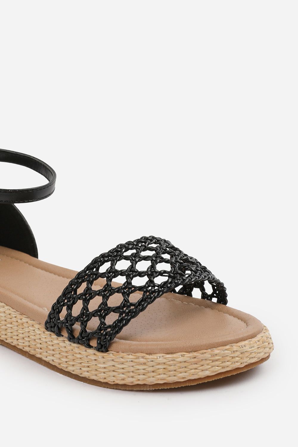 Where's That From 'Aviva' Braided Strap Espadrille Flatform With Buckle Ankle Strap image 4
