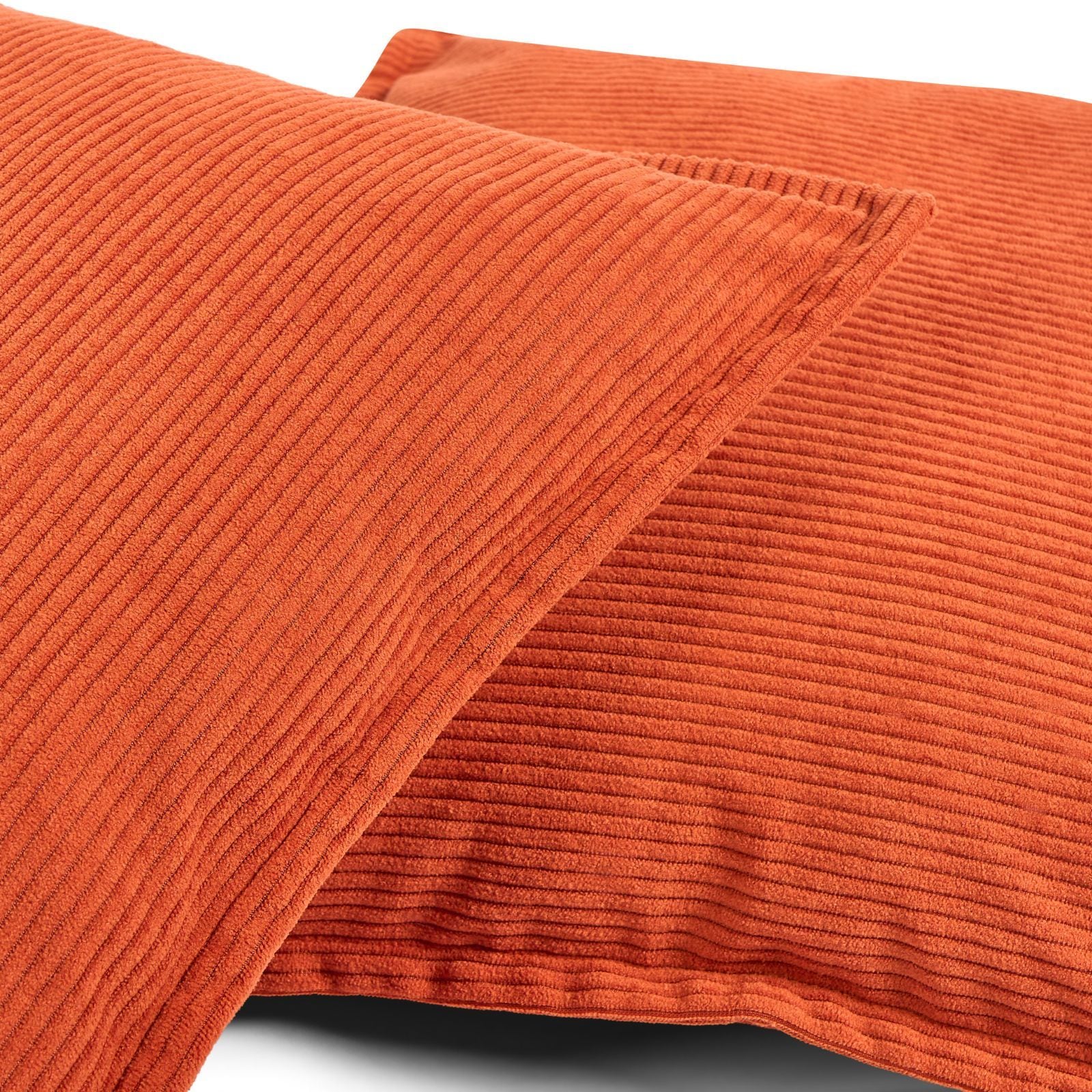 OHS 2 Pack Ribbed Oxford Edge Corduroy Cushion Covers Square Pillowcases image 4