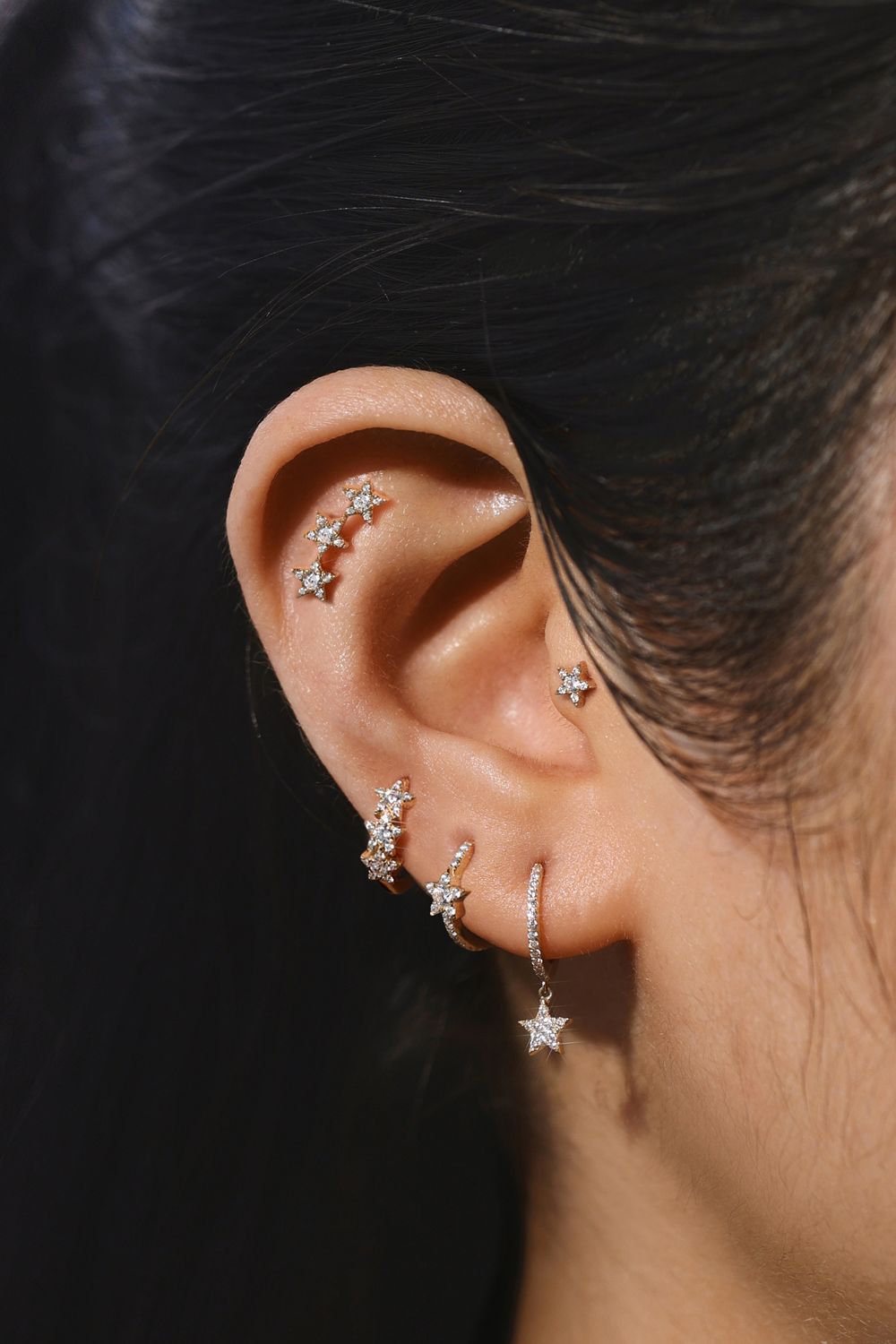 Inicio 14K Gold Plated Recycled Cubic Zirconia Star Ear Climber - Gift Pouch image 3