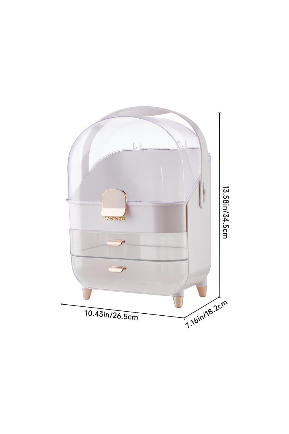 SHEONLY Makeup Storage Organizer with Lid, Waterproof Cosmetics Skincare Organizer for Vanity image 6