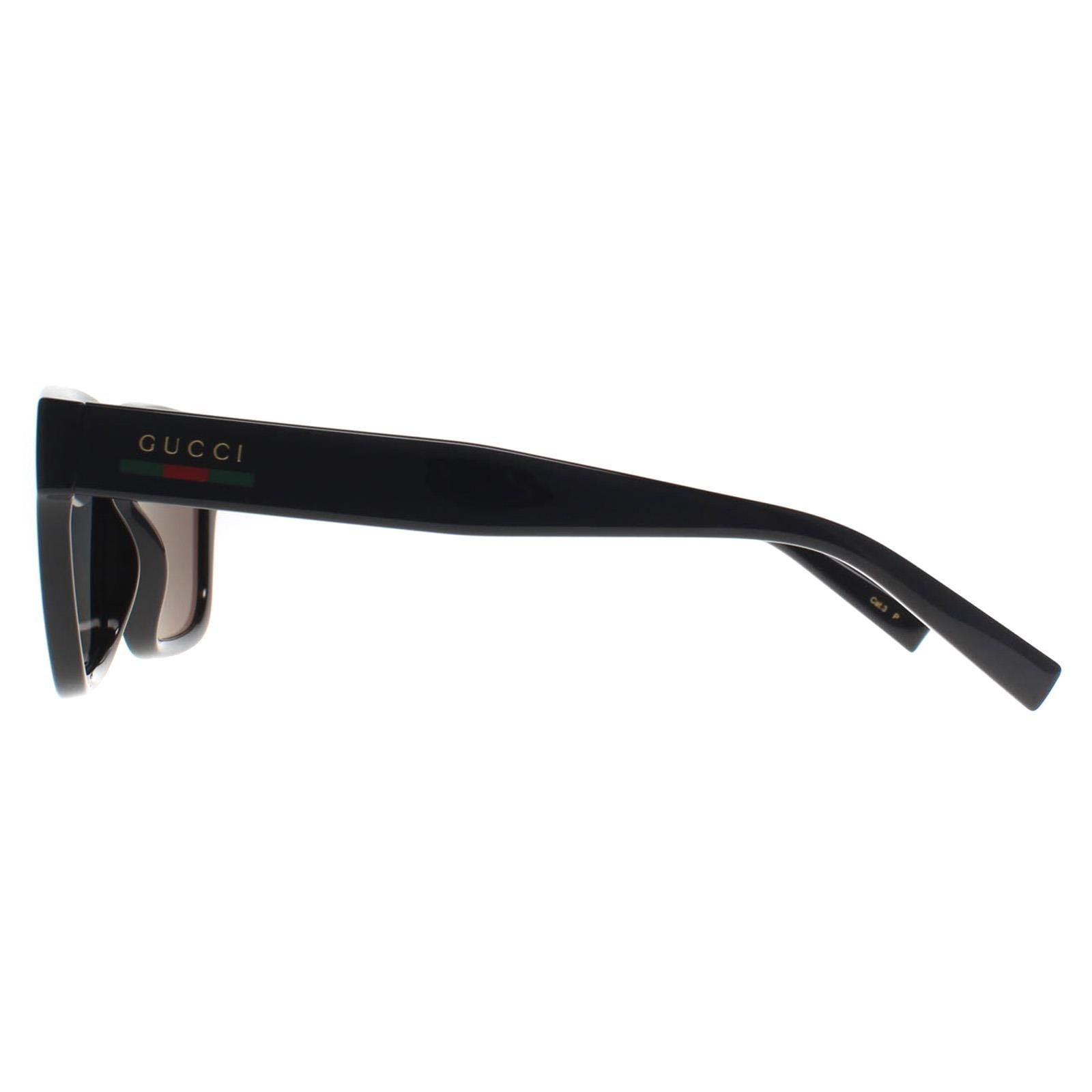 Gucci Square Shiny Black Grey Polarized GG1857S image 3