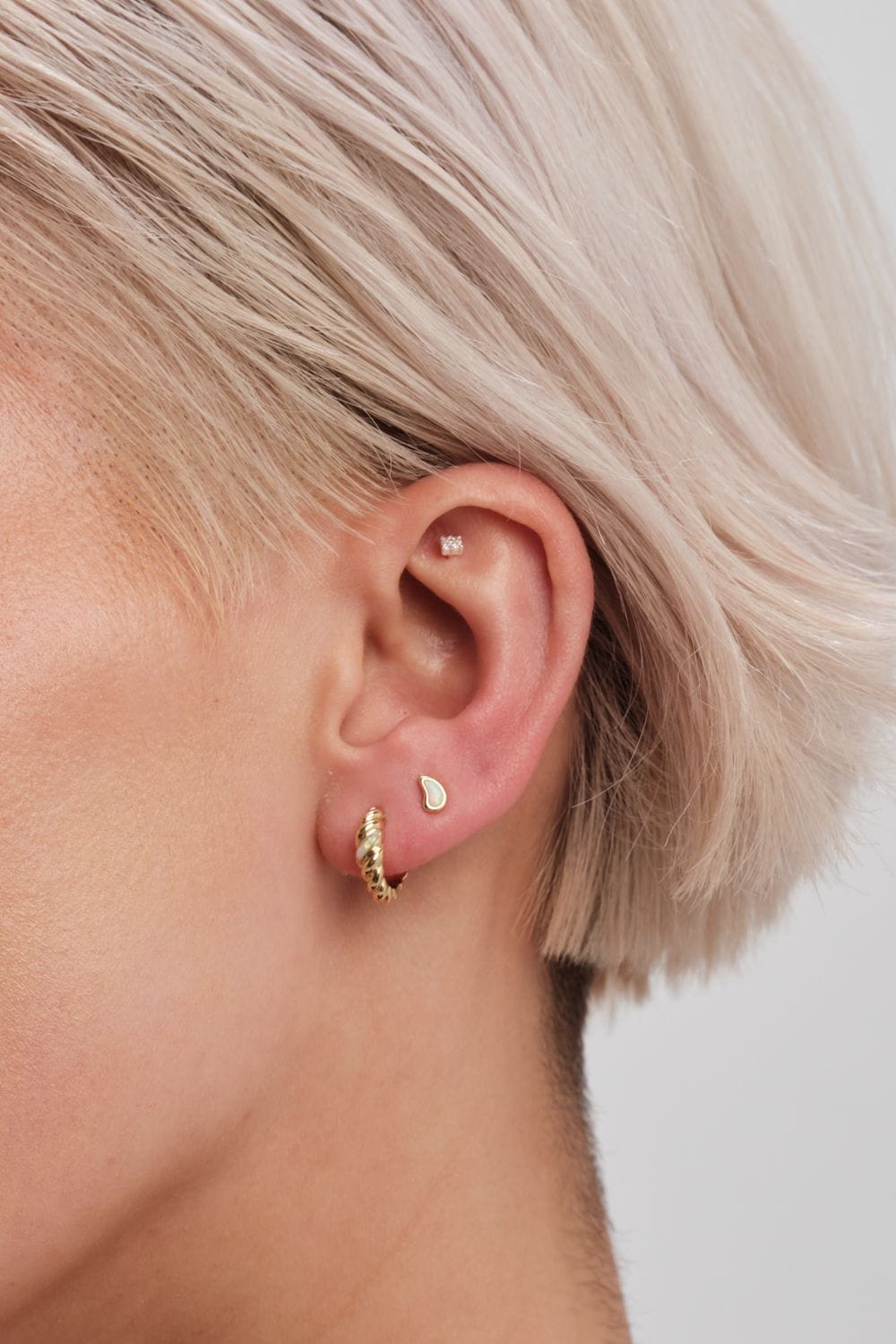 Inicio 14K Real Gold Plated Recycled Opal Hoop Earrings - Gift Pouch image 5