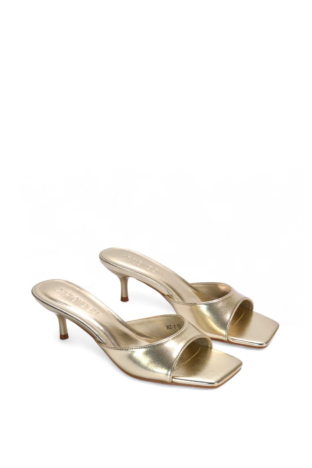 XY London 'Jane' Square Toe Kitten Heel Slip On Heeled Sandal Mules image 5