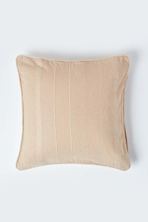 Homescapes Cotton Rajput Ribbed Cushion Cover