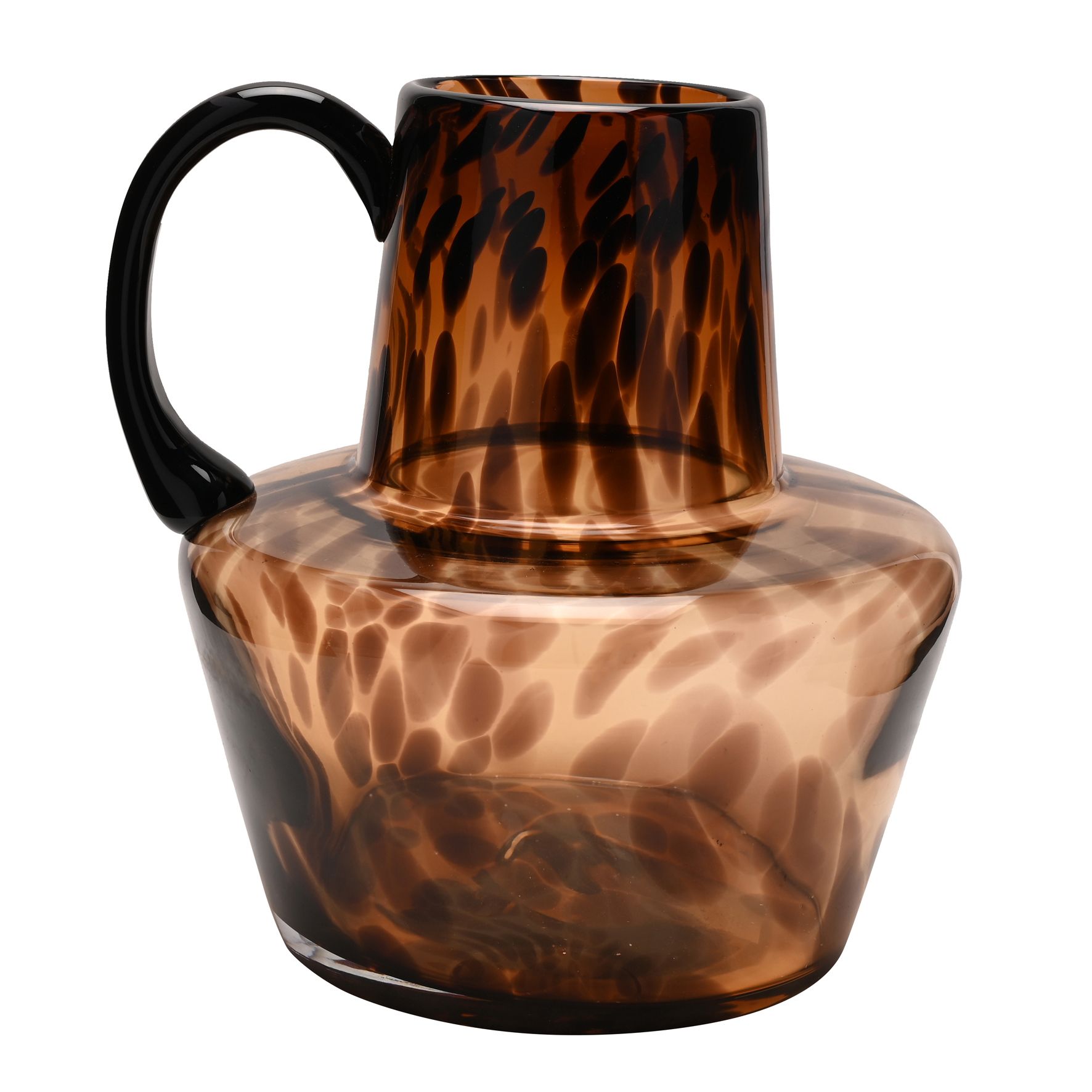 Hestia Glass Jug Style Vase With Handle - Mocha image 3
