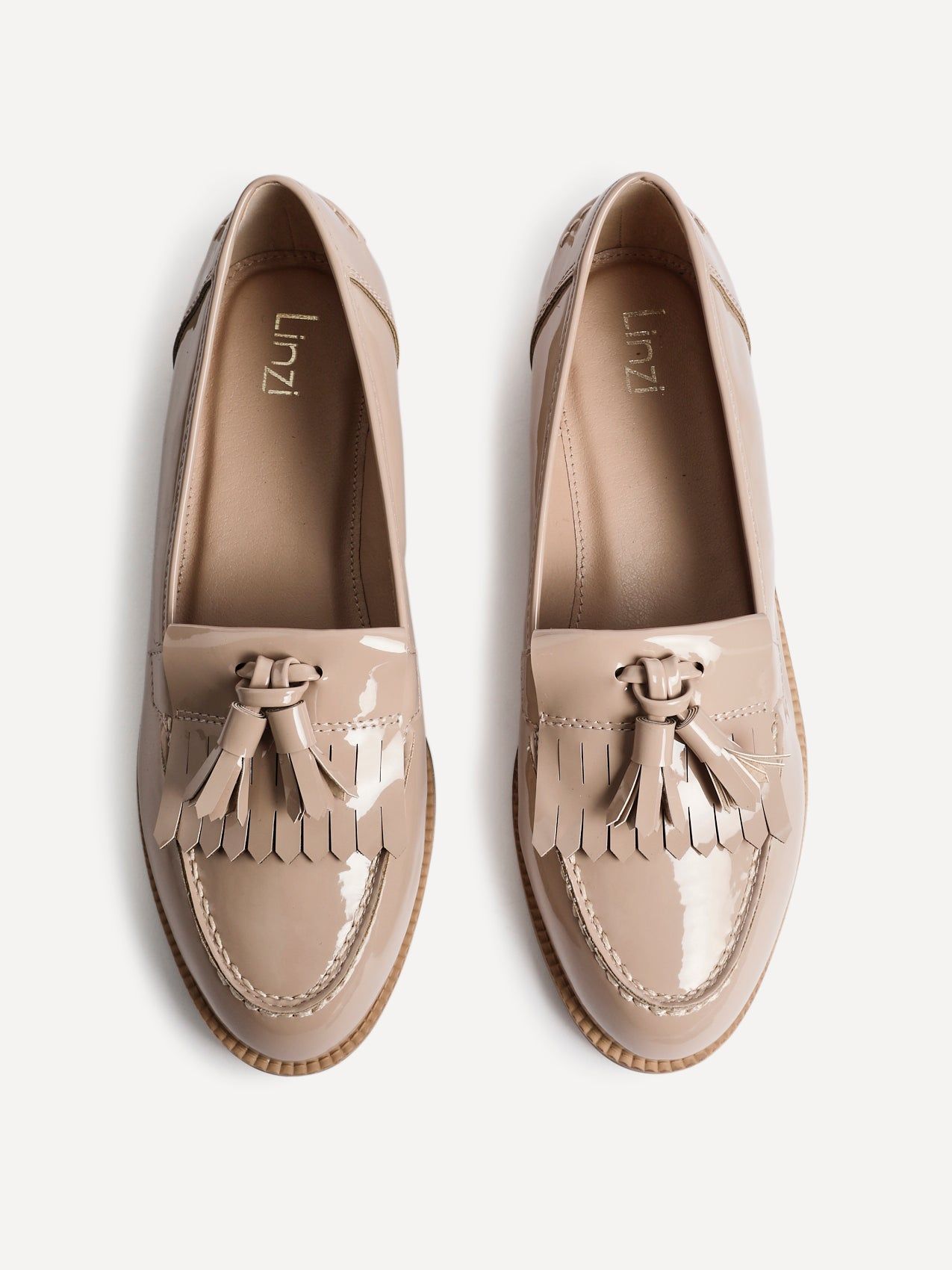 Linzi Rosemary Mocha Faux Leather Classic Slip On Loafer image 3