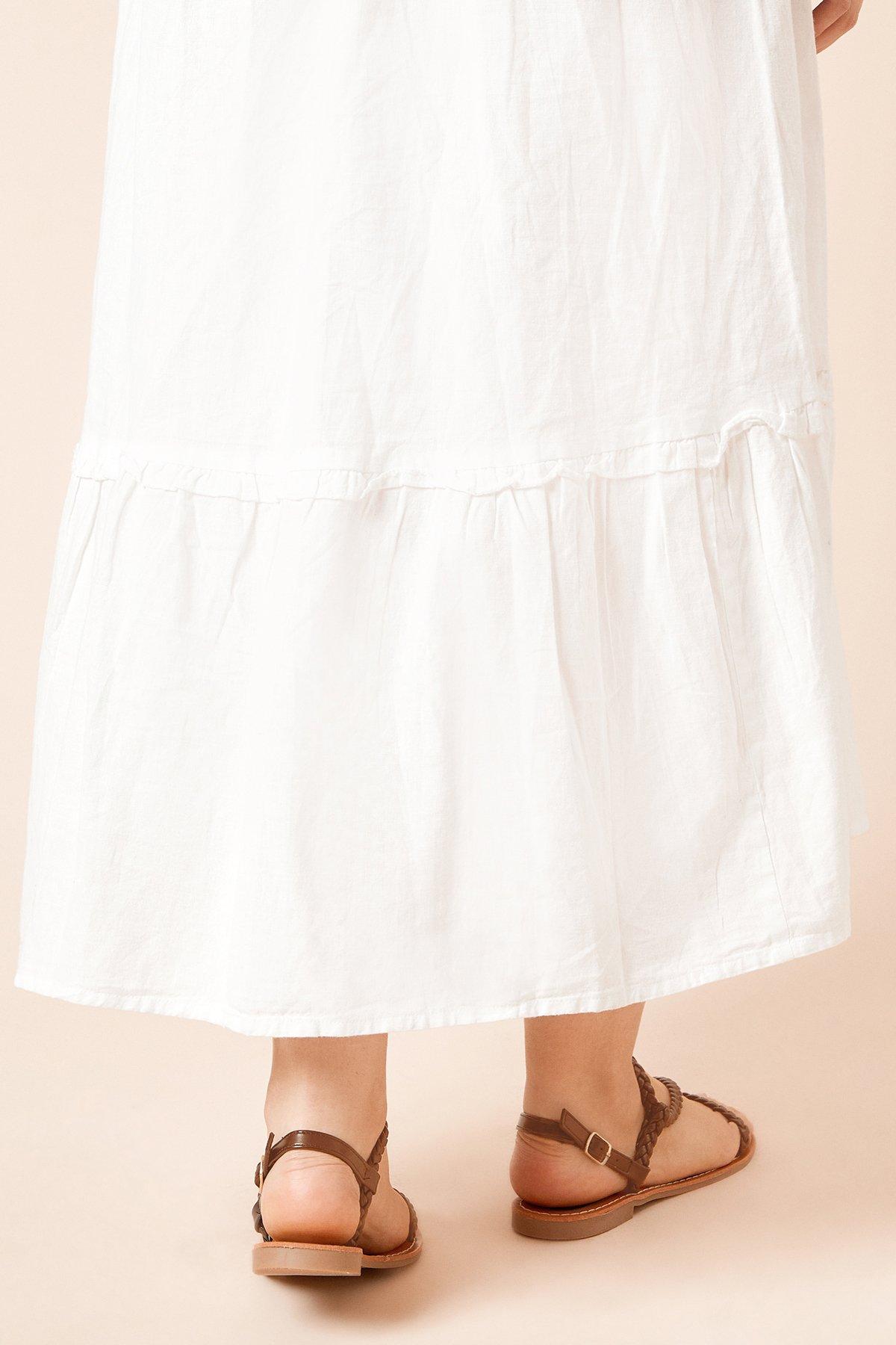 Dorothy Perkins Jamie Plaited Asymmetric Strap Flat Sandals Tan image 3