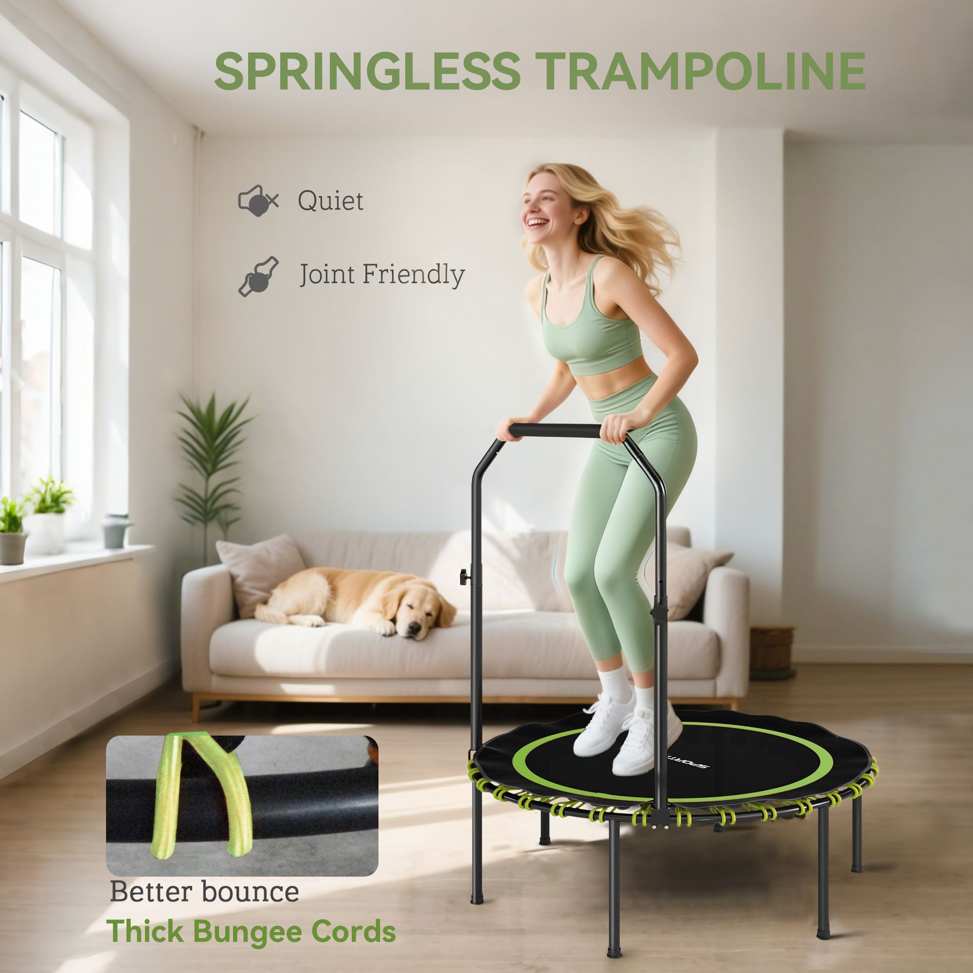 SPORTNOW 40'' Foldable Fitness Trampoline Rebounder with Handle image 5