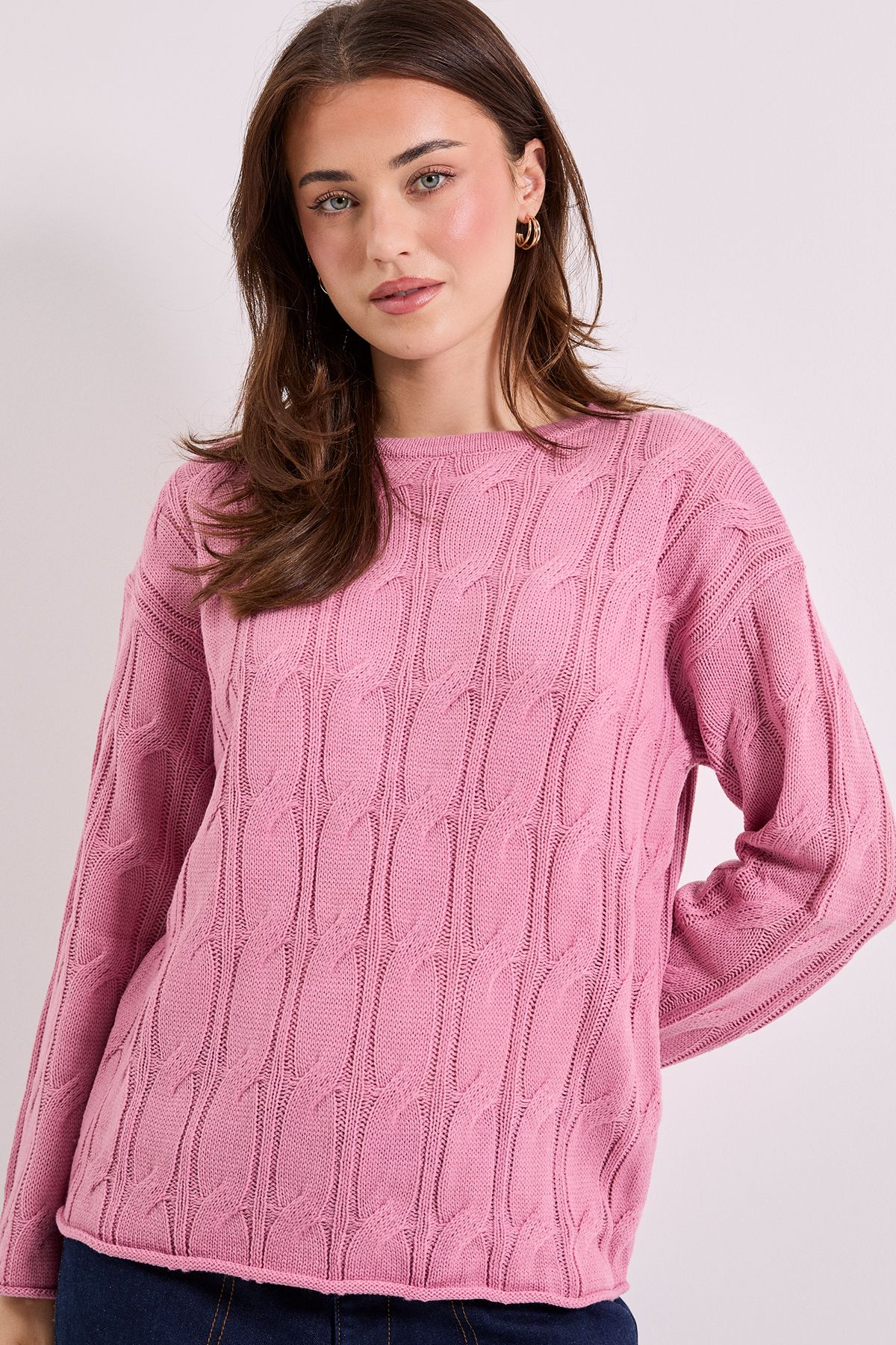 Dorothy Perkins Mauve All Over Cable Jumper Mauve image 4