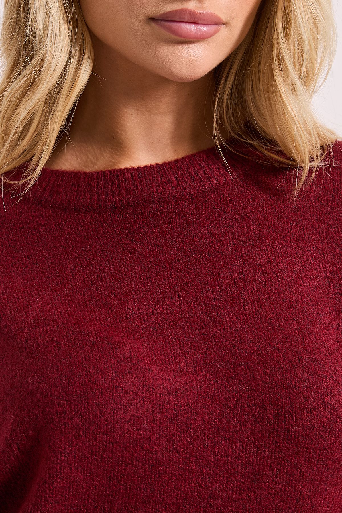 Dorothy Perkins Stripe Sleeve Crew Neck Jumper Burgundy image 5