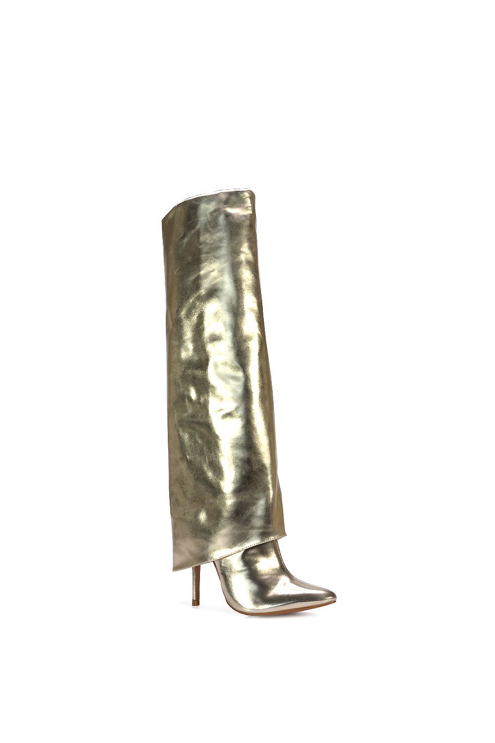 XY London 'Shauna' Foldover Knee High Boots With Stiletto Heel image 2