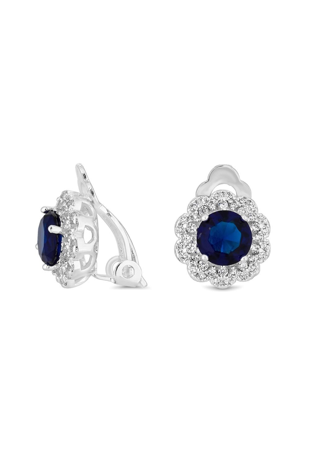 Jon Richard Blue Halo Clip On Stud Earrings