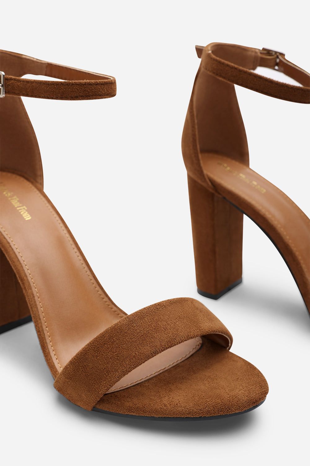 Where's That From 'Skye' Strappy Block Heels With Buckle Suede image 6