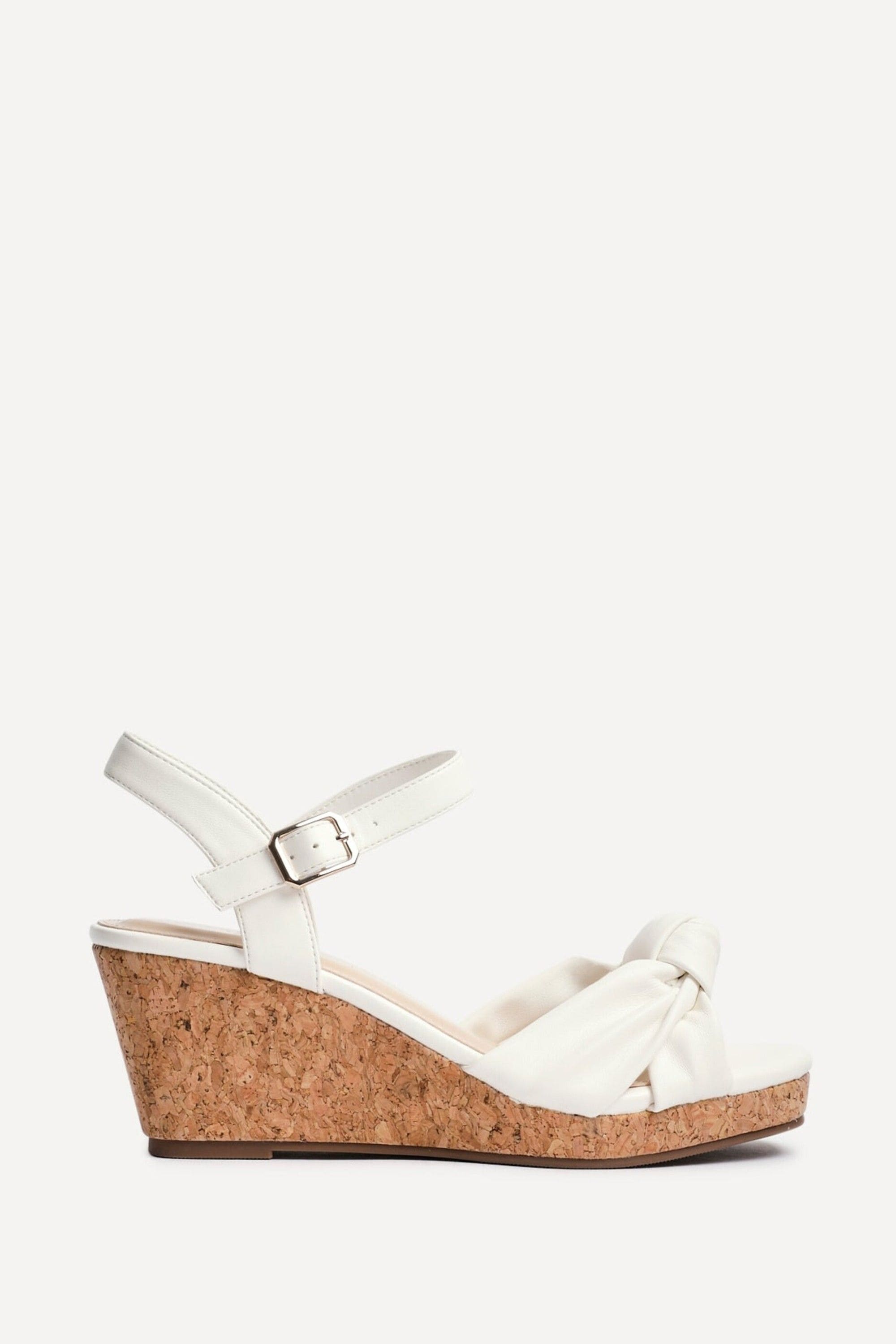 Linzi Elyah White Faux Leather Cork Wedge image 1