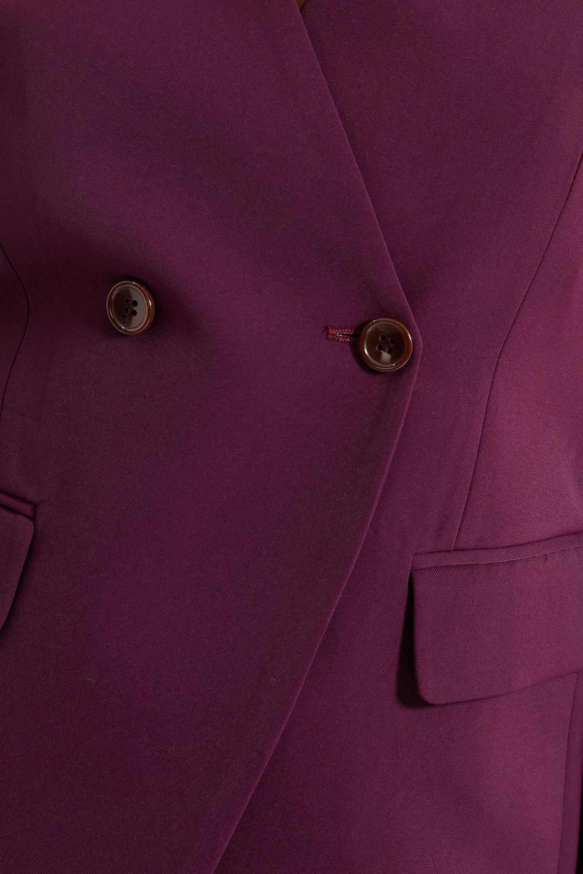 Dorothy Perkins V Neck Longline Double Breasted Blazer Berry image 5