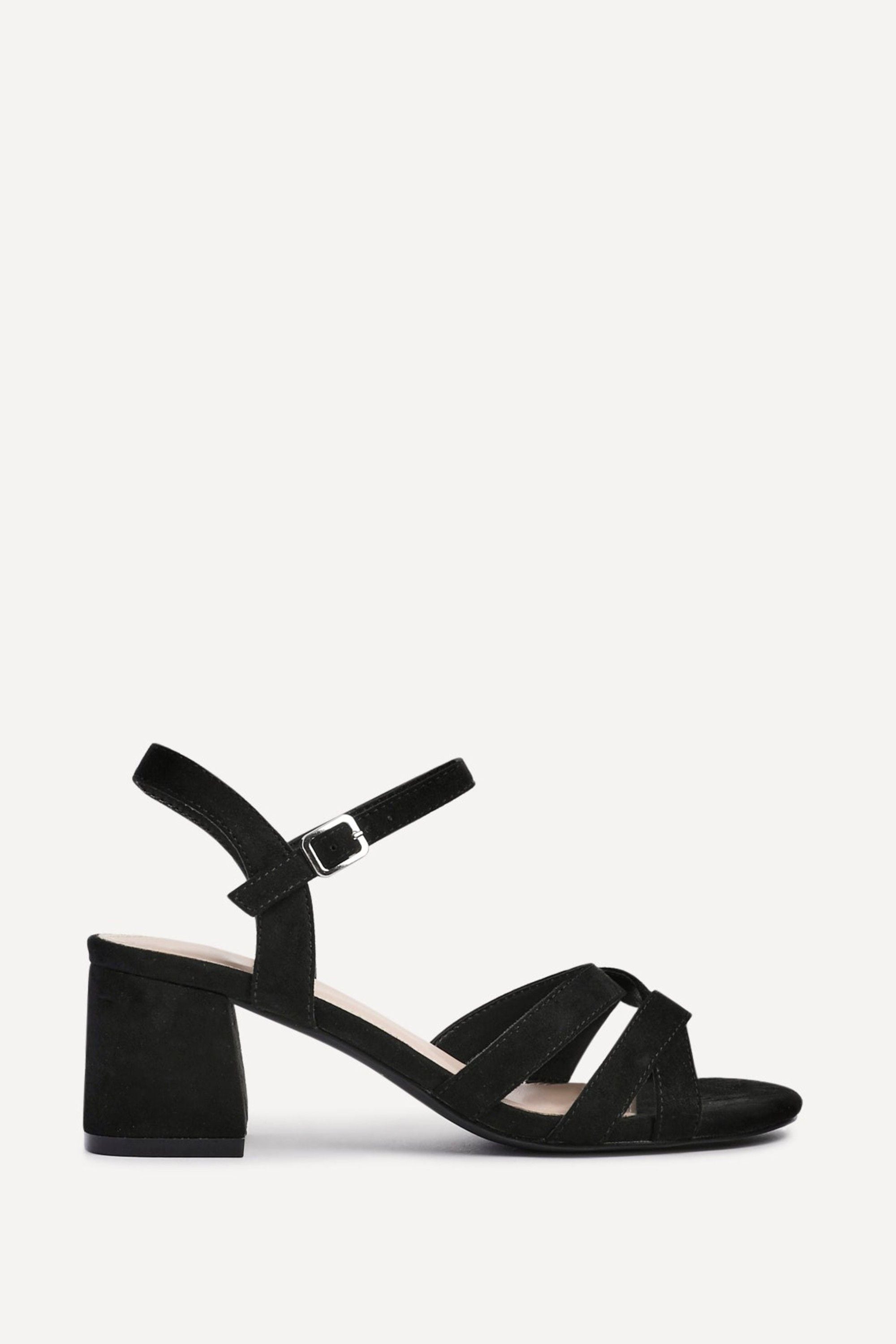 Linzi Flair Black Faux Suede Heeled Sandals image 1