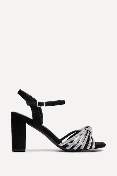 Linzi Sanora Black Faux Suede Block Heel