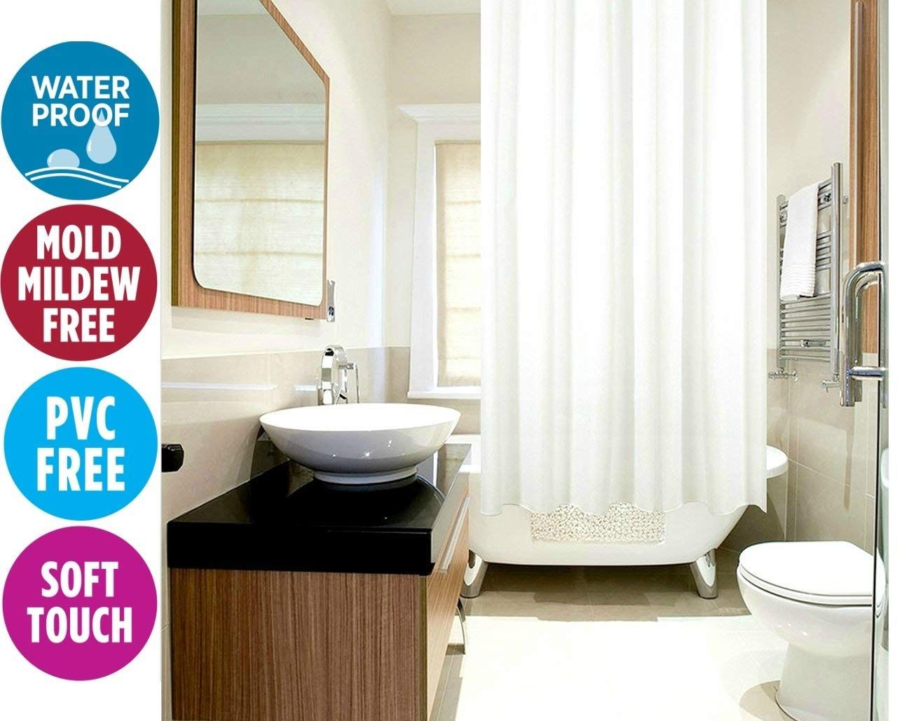 KAV Mould and Mildew Resistant Shower Curtain image 5