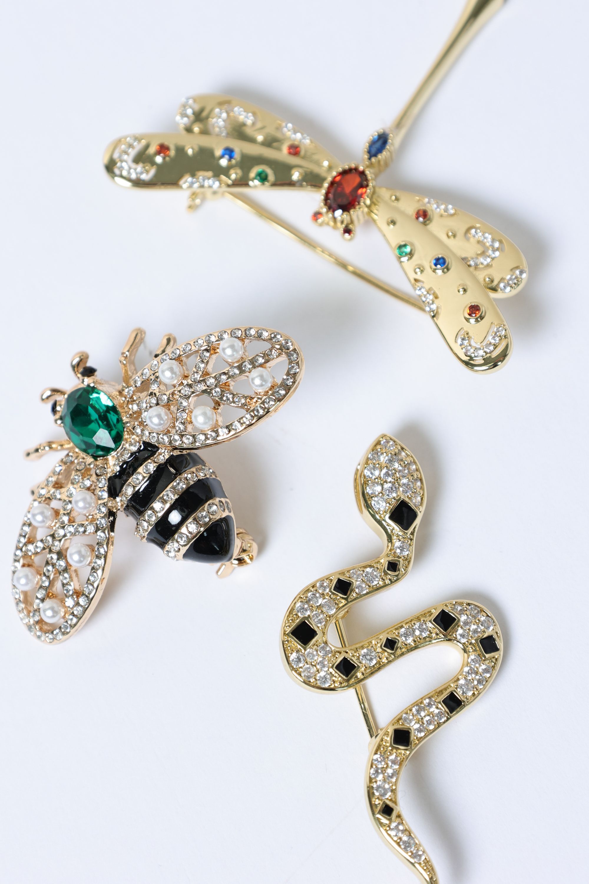 Jon Richard Gold Plated Crystal and Jet Snake Brooch - Gift Box image 3