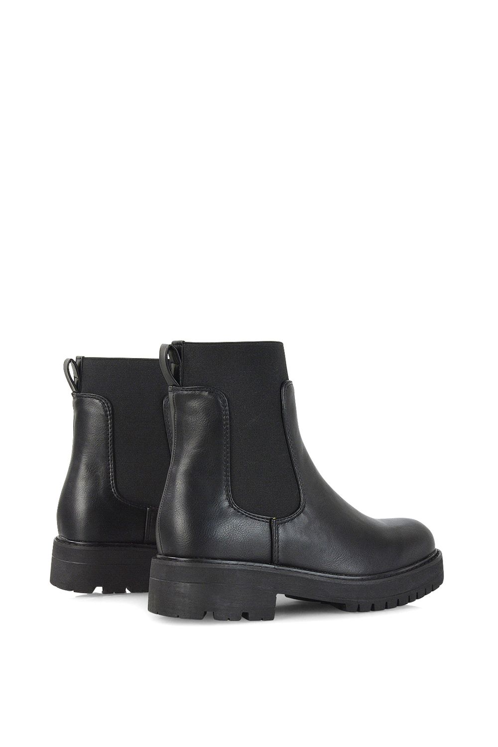 XY London 'Karev' Black Ankle Boots Pull On Elasticated Gusset Chelsea image 4