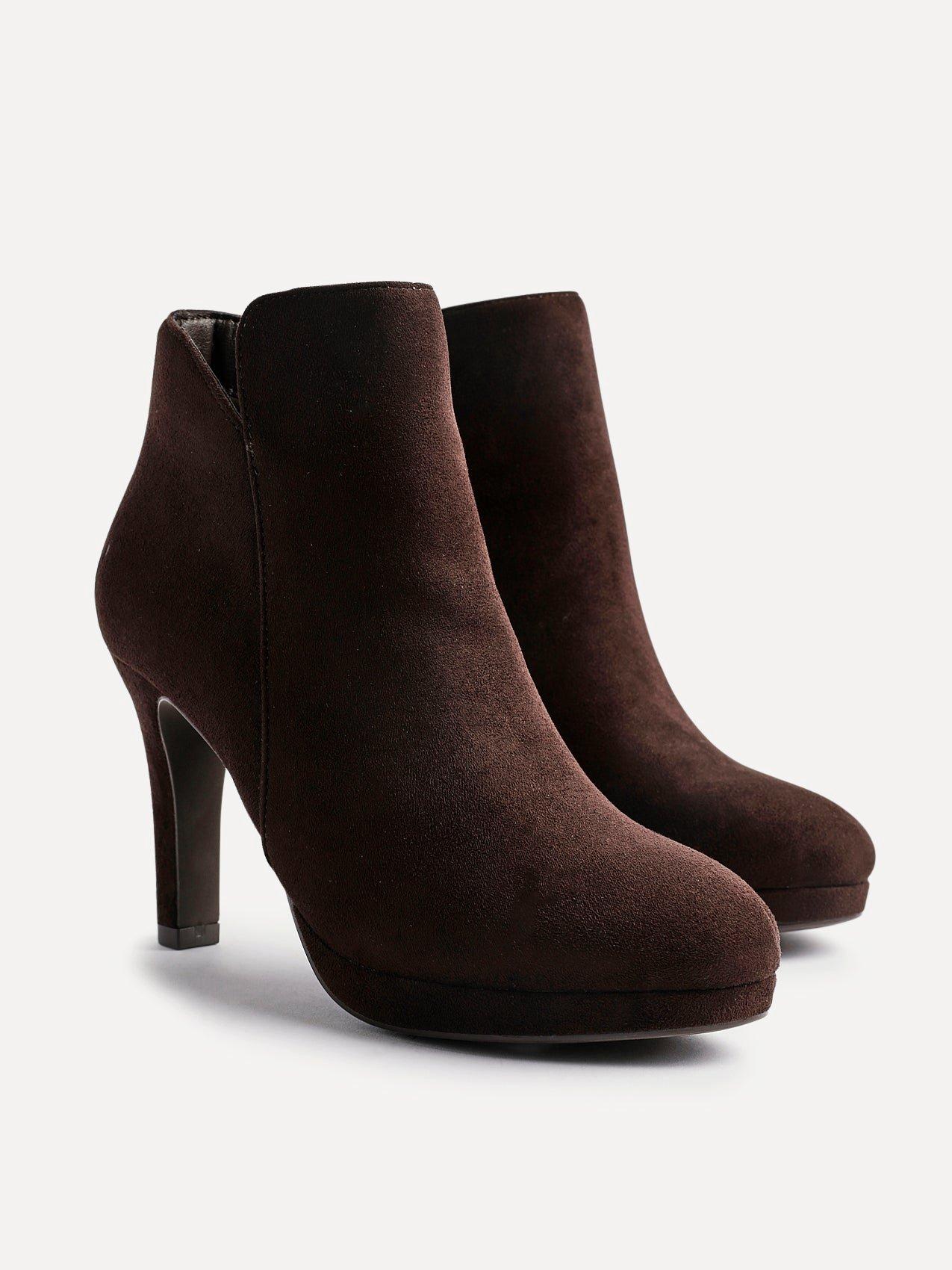 Linzi Layara Brown Faux Suede Small Platform Ankle Boot image 5