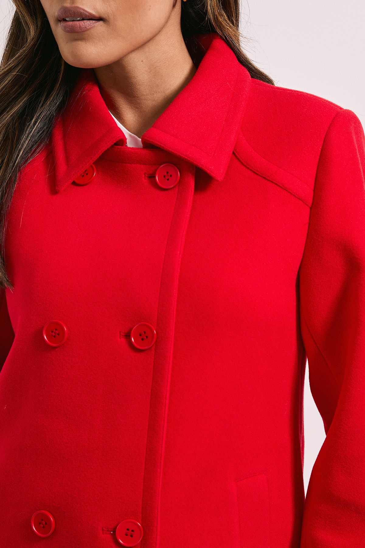 Dorothy Perkins Short Faux Wool Dolly Coat Red image 6