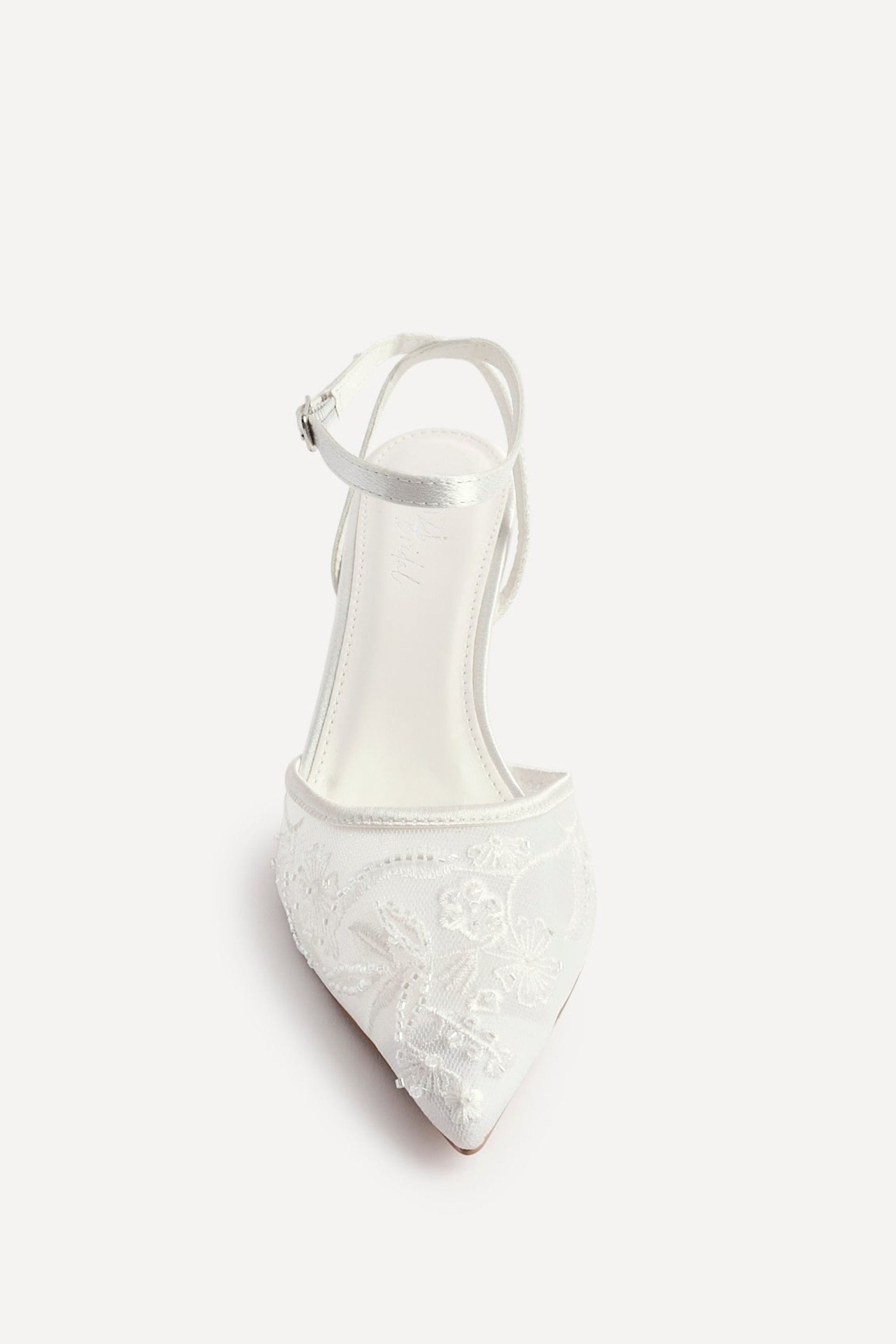Linzi Serenade Bridal Ivory Satin Beaded Mesh Court Heels image 5