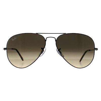 Ray-Ban Aviator Polished Havana On Gunmetal Brown Vintage Gradient Black Aviator 3025