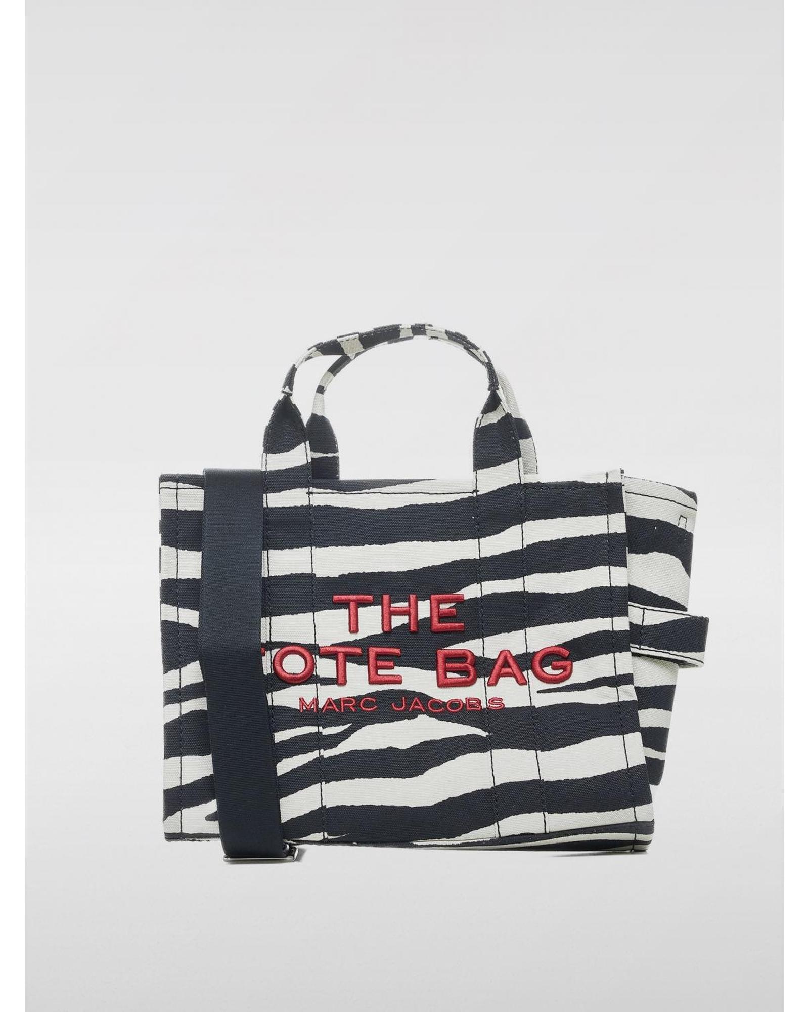Marc Jacobs Tote Bag Zebra Print Canvas Wo - Black Shoulder Bags