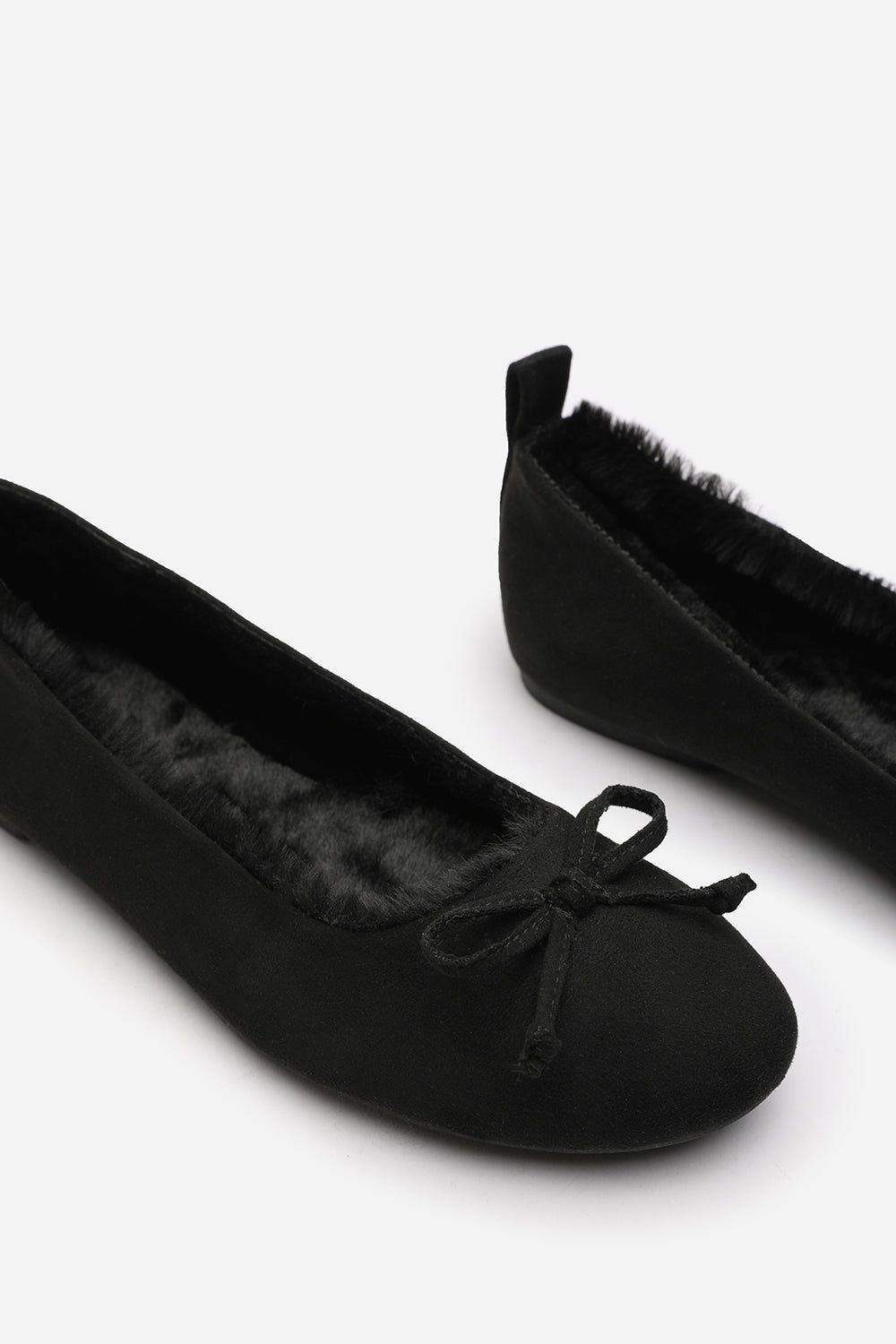 Where's That From 'Danica' Ballet Slippers with Faux Fur Lining and Bow Detail image 5