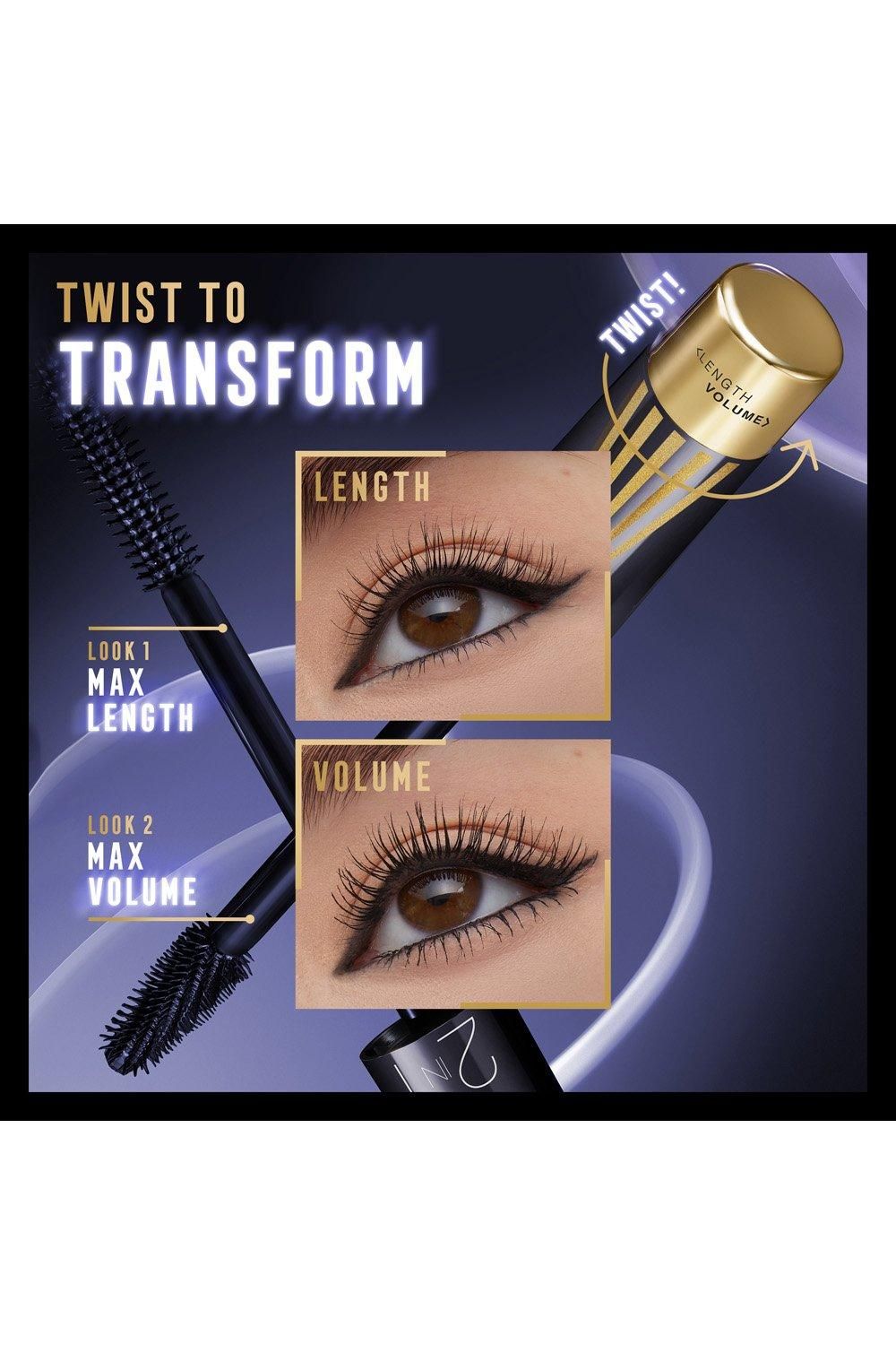 Max Factor Masterpiece 2 In 1 Lash WOW Mascara Midnight Black image 4