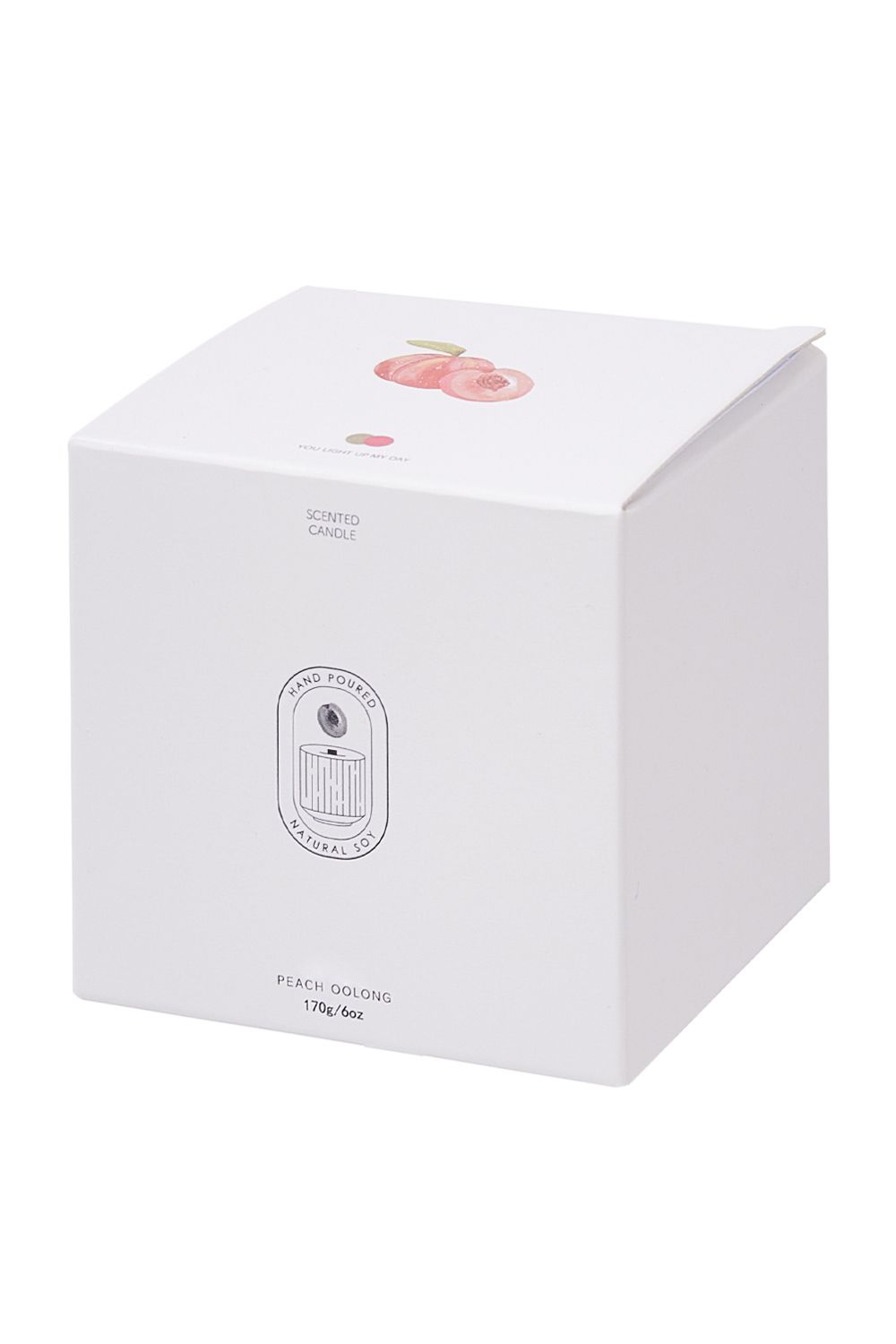 SHEONLY Ceramic Wood Wick Soy Wax Scented Candle，Peach Oolong Tea image 5