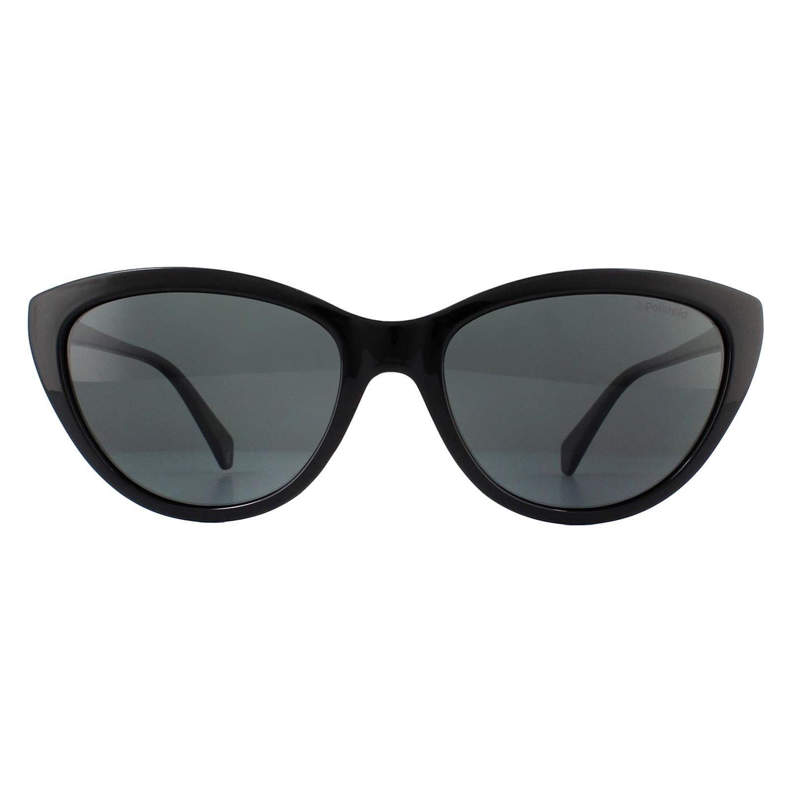 Polaroid Cat Eye Black Grey Polarized Sunglasses