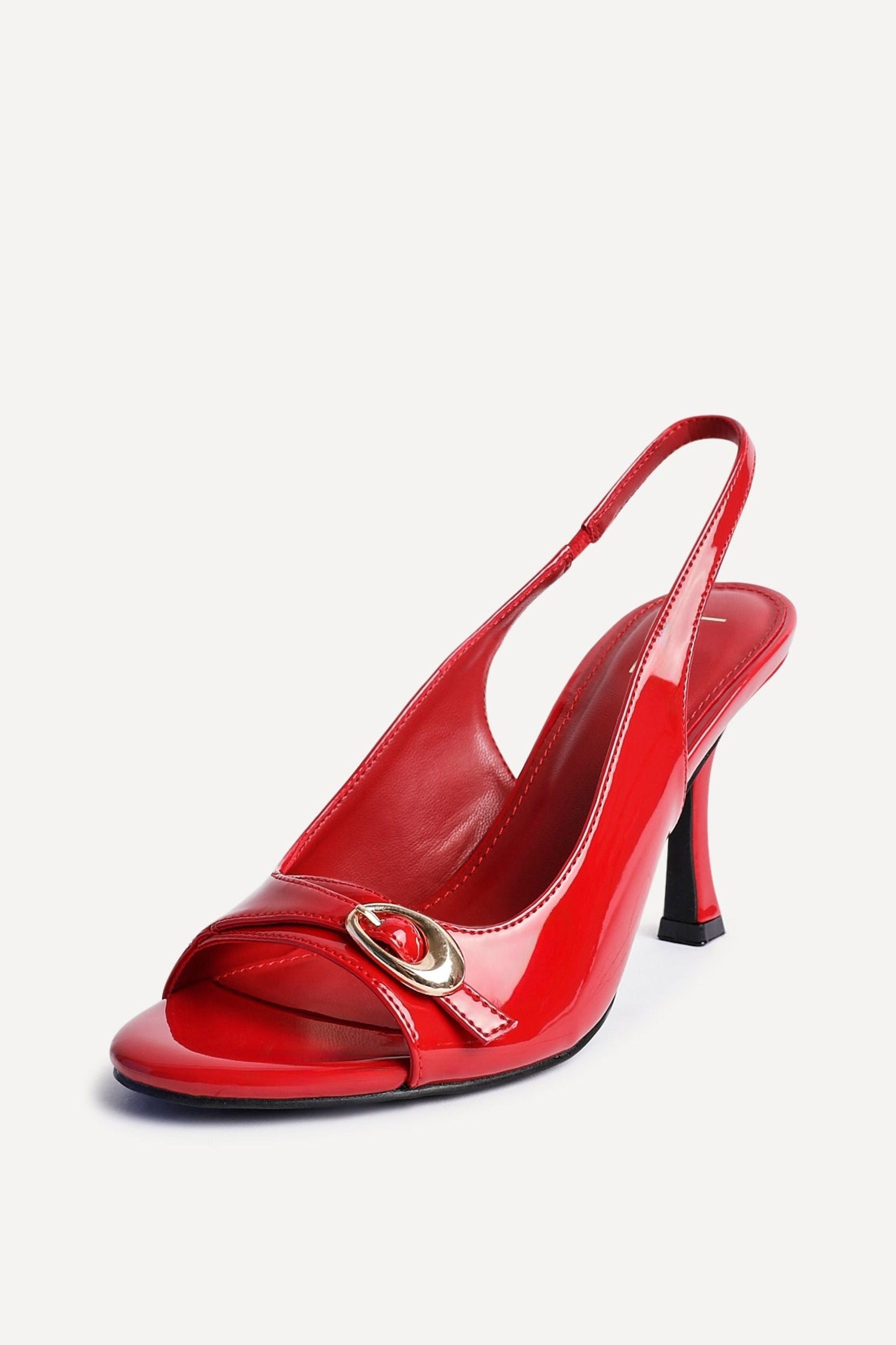 Linzi Potion Red Faux Patent Leather Peep Toe Heel image 6