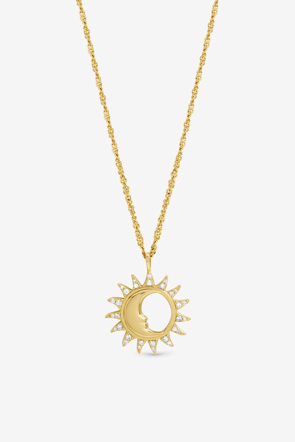 Inicio Gold Plated and Mother of Pearl Sun Pendant - Gift Pouch