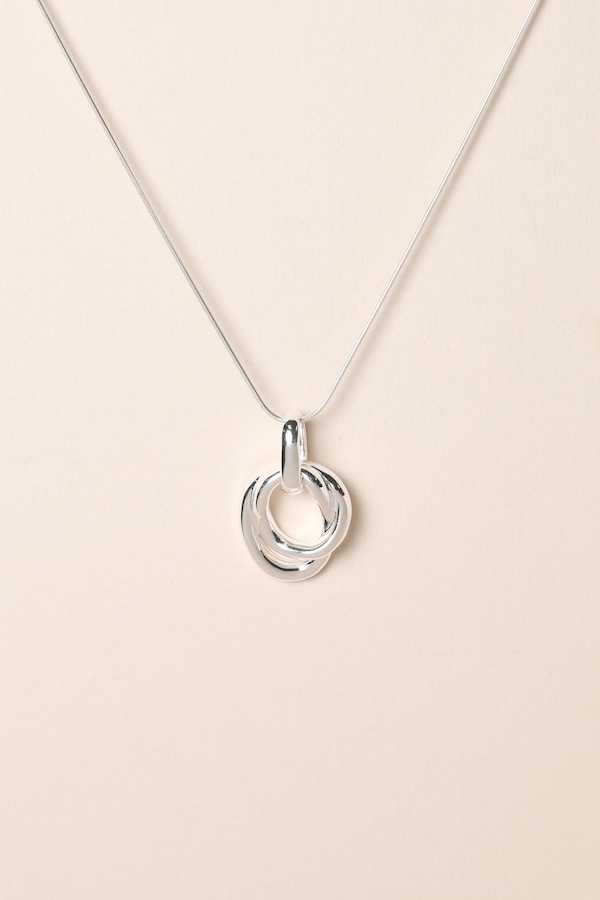 Simply Silver Sterling Silver 925 Hammered Molten Double Ring Pendant