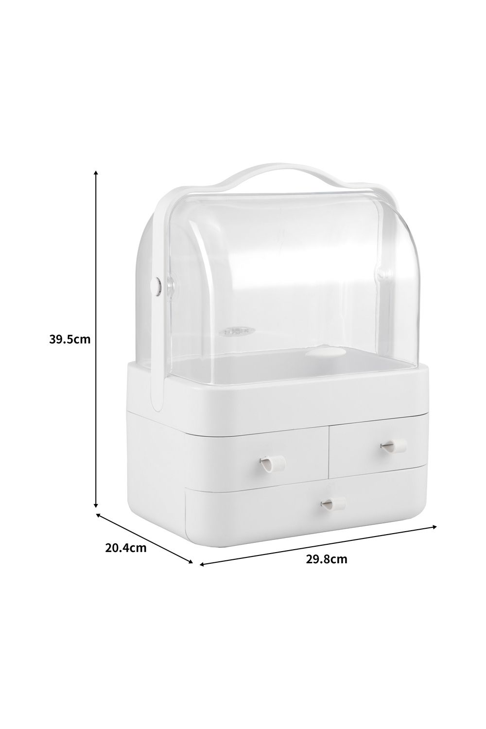 Living and Home 39CM High Cosmetic Organizer Makeup Storage Box With 3 Drawers And Transparent Lid image 6
