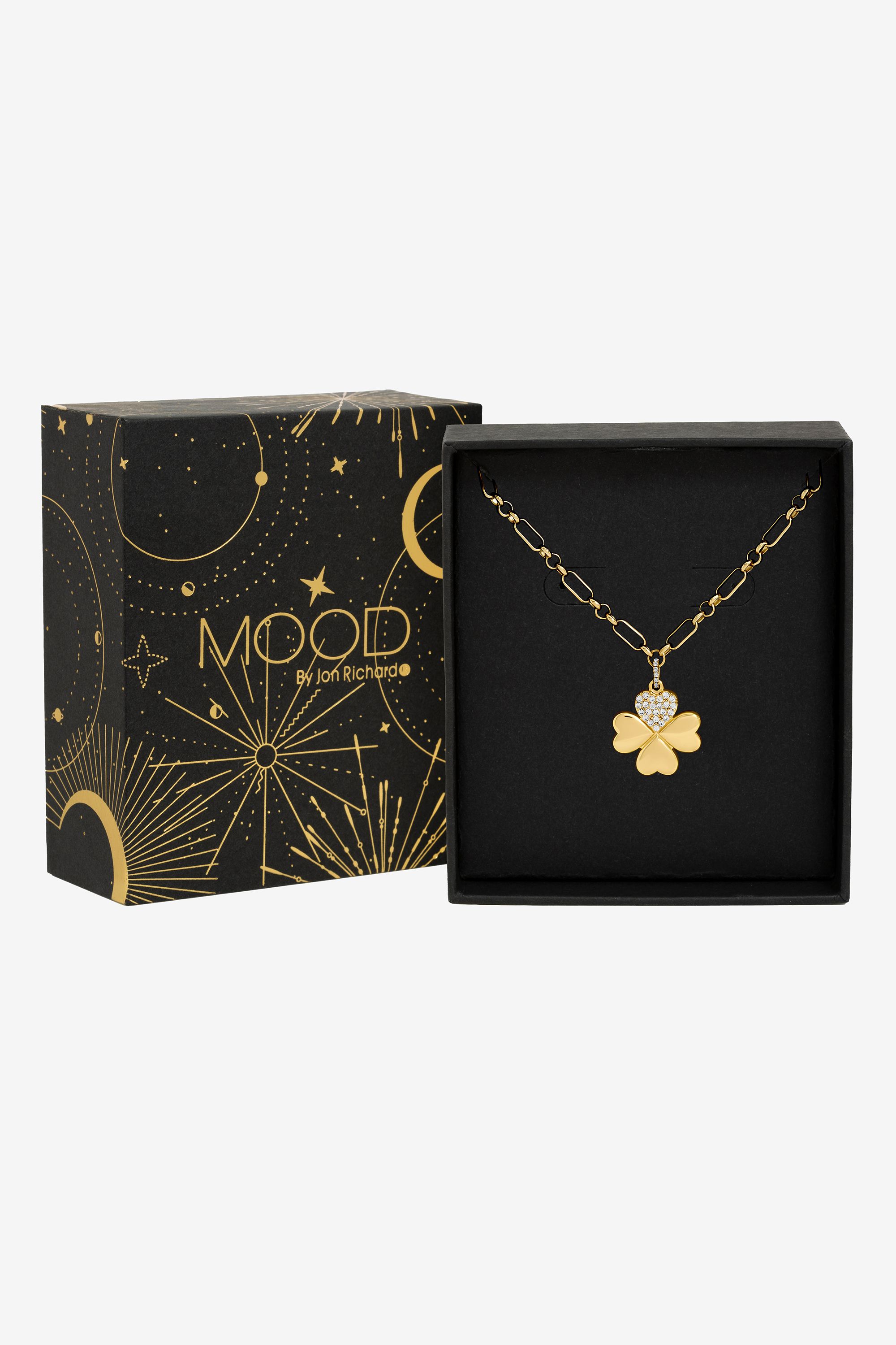Mood Gold Plated Clover Pendant Gift Boxed image 1
