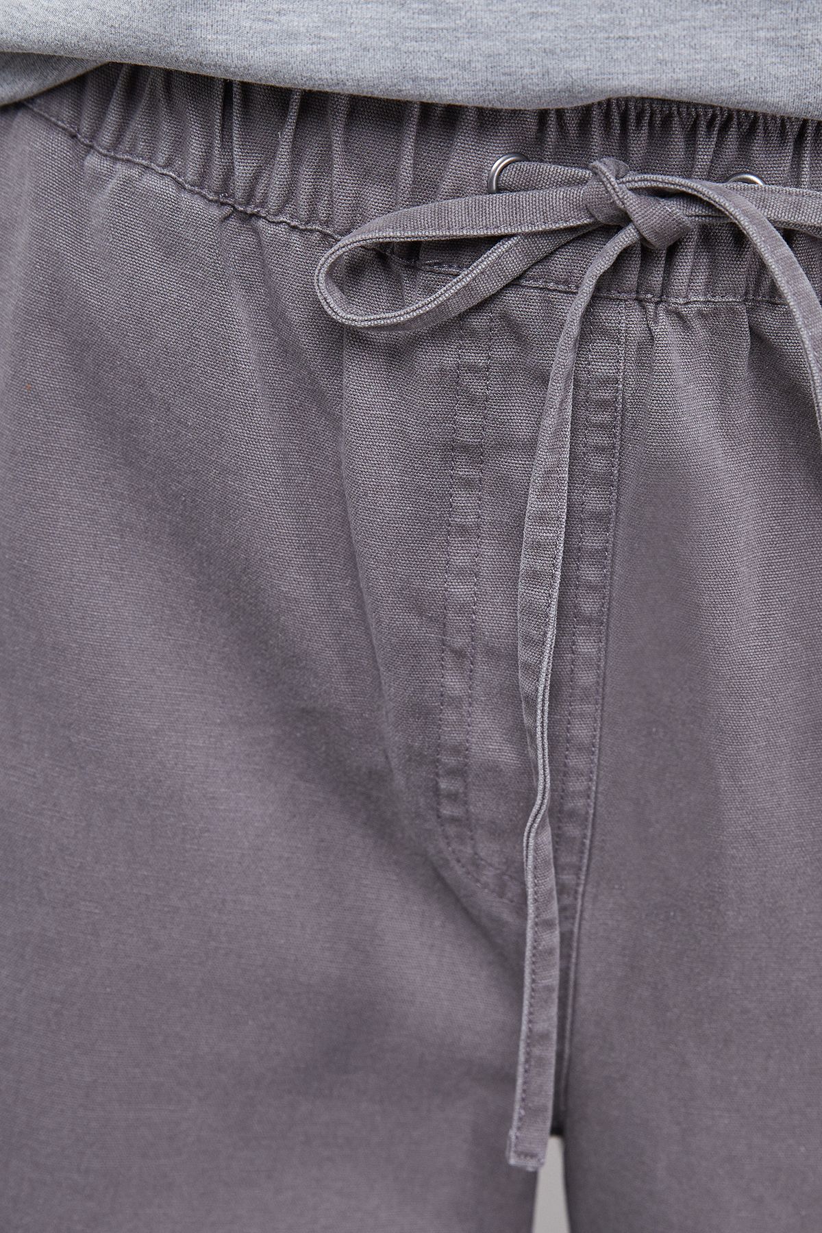 Warehouse Slouchy Wide Leg Drawstring Cargo Trouser Dark Grey image 5