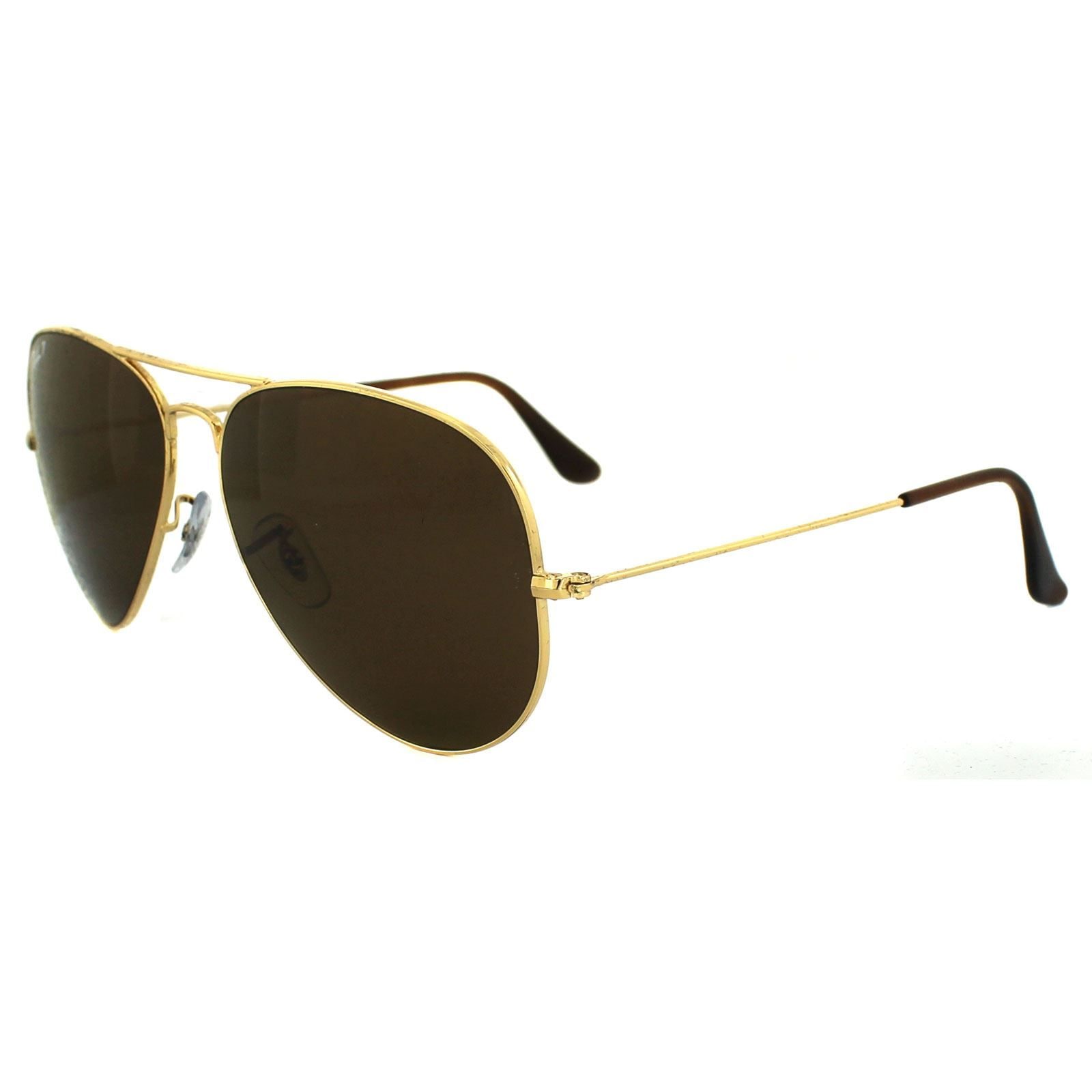 Ray-Ban Aviator Gold Brown Polarized Sunglasses image 2
