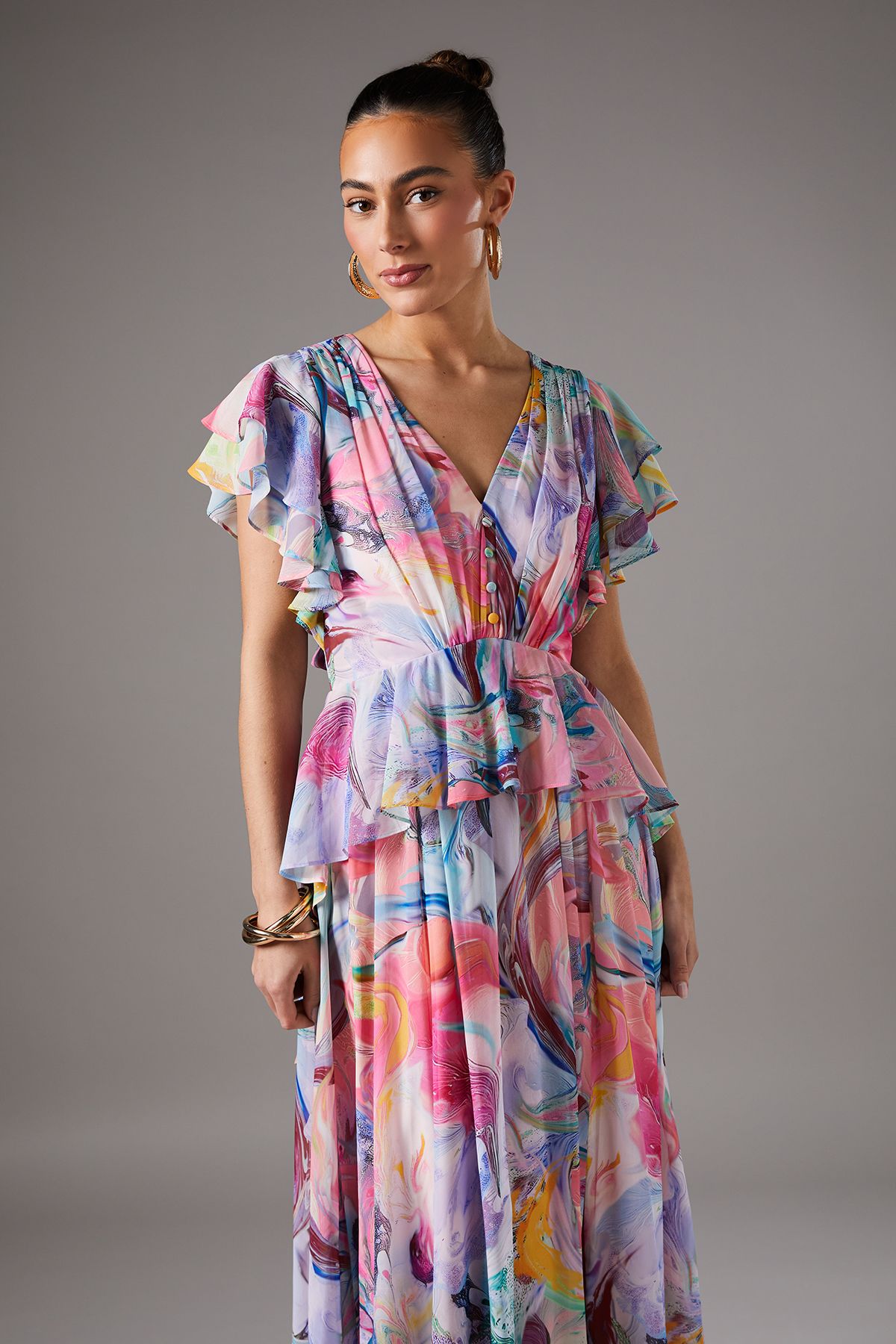 Coast Printed V Neck Maxi Dress Multi image 2