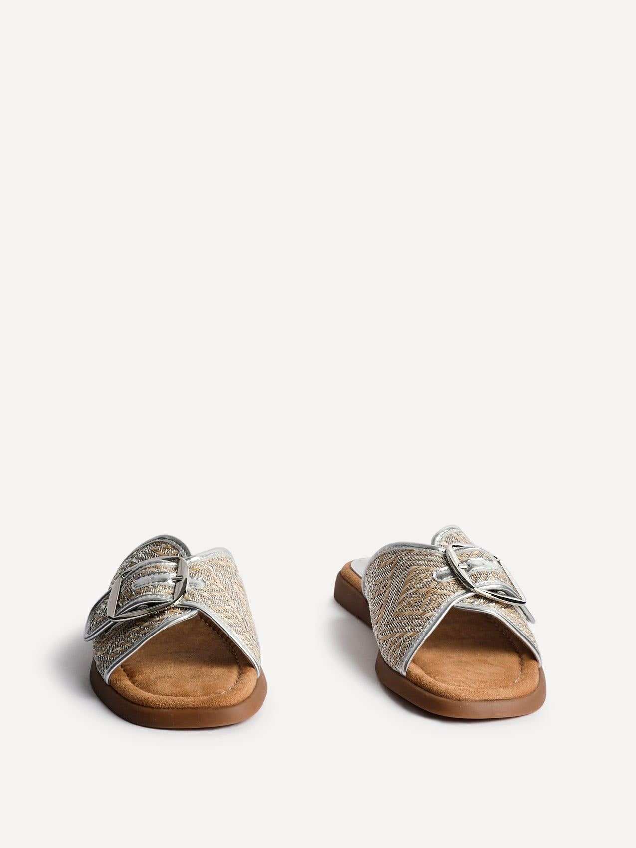 Linzi Zuma Silver Woven Flat Slider Sandal image 3