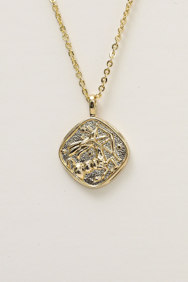 Jon Richard Gold Plated Molten Horoscope Pendant - Sagittarius