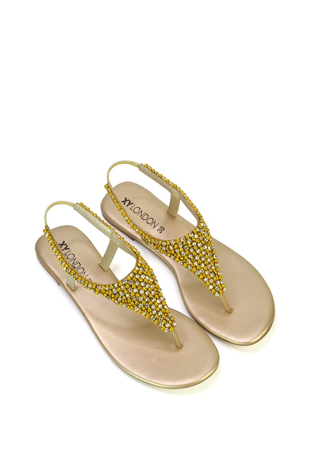 XY London 'Lauren' Embellished Toe Post Flat Sandals image 3