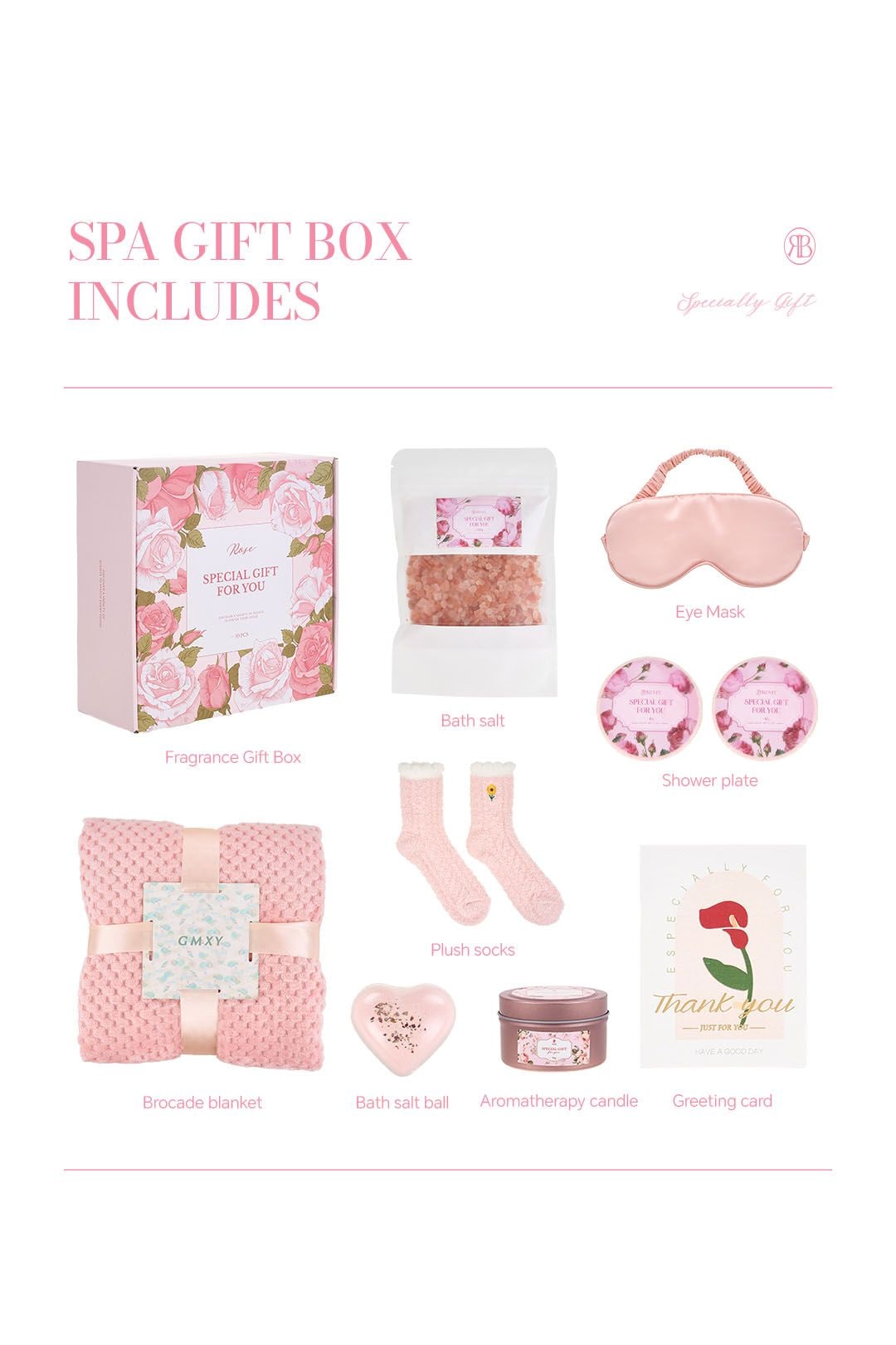 Living and Home Rose-Scented Spa Bath Gift Set image 7