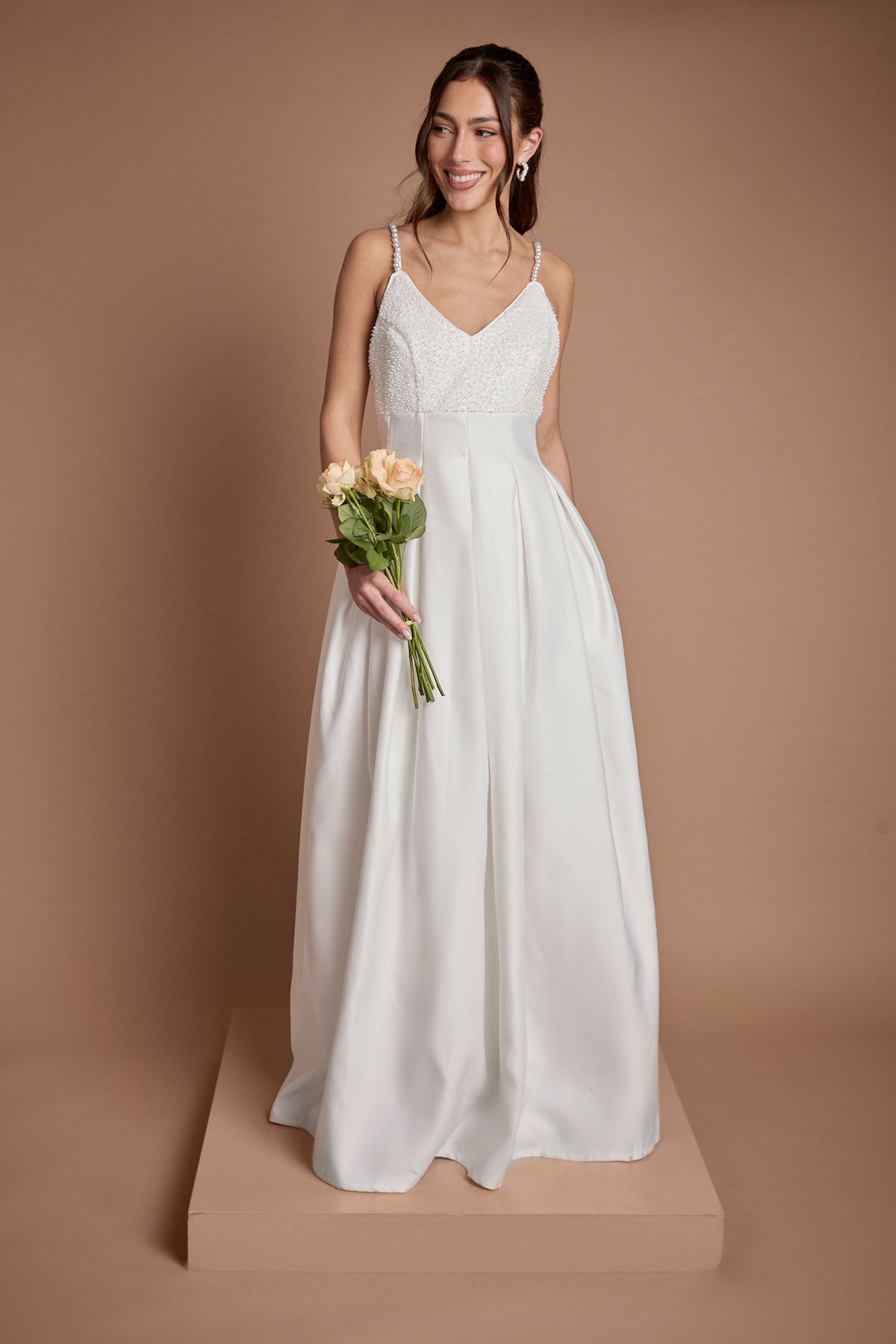 Coast Beaded Embellished Full Skirt Wedding Dress Ivory